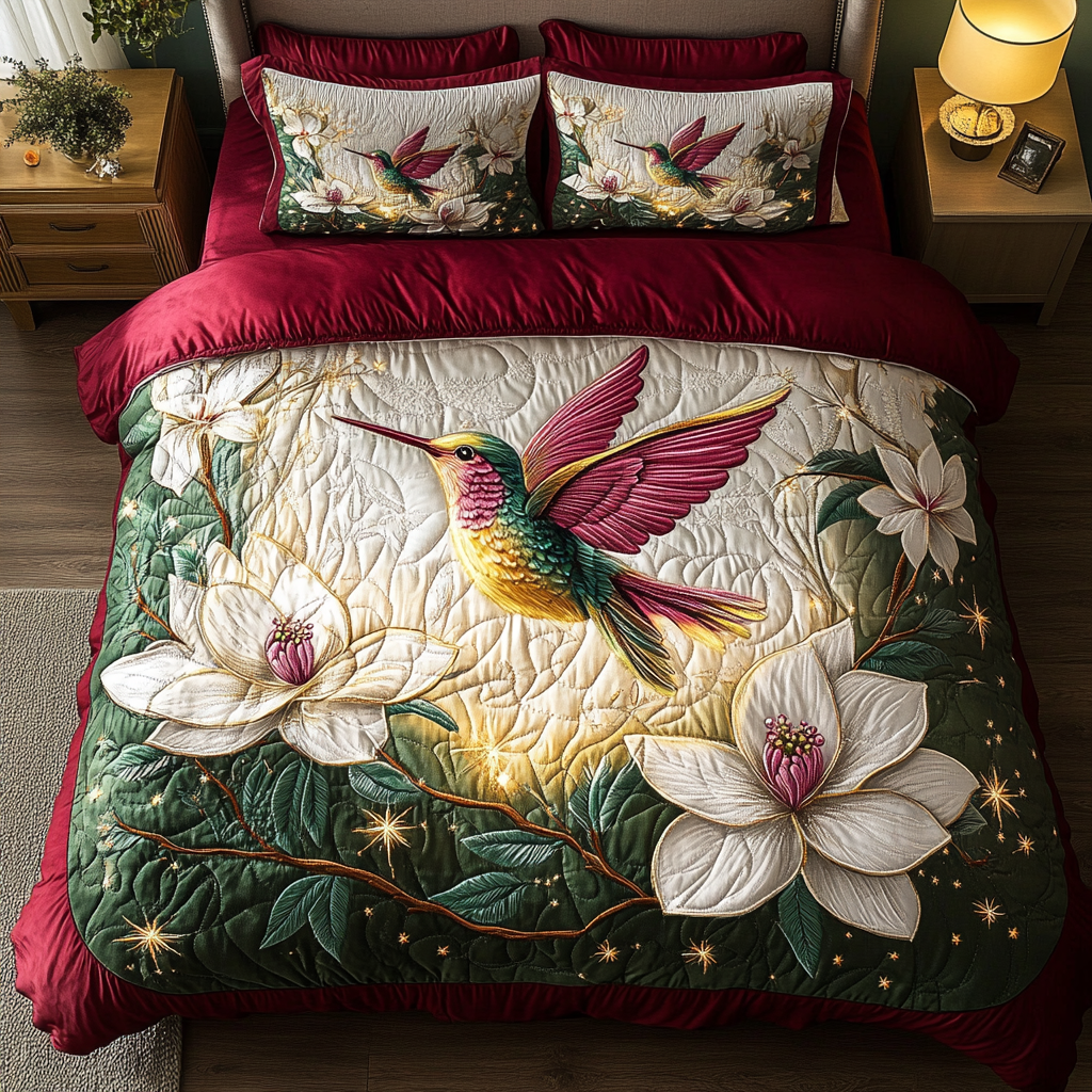 Flight of Joy Quilted Bedding Set Unique Hummingbird Gifts Flight of Joy Quilted Bedding Set Unique Hummingbird Gifts
