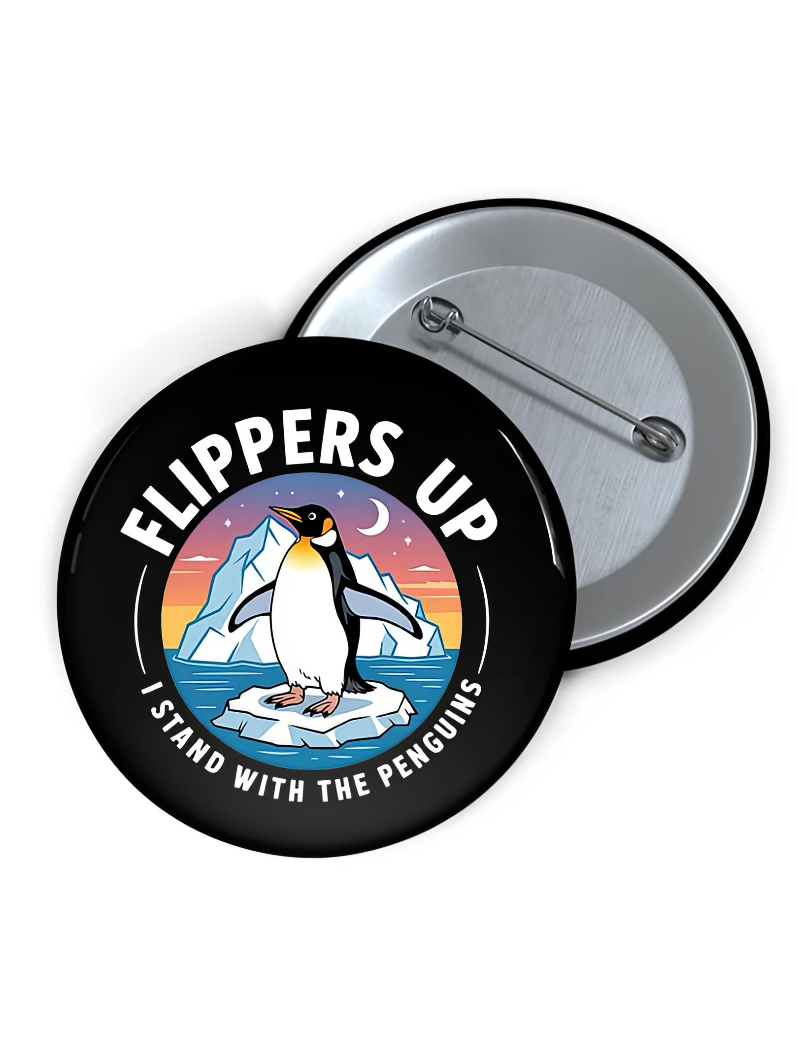 Flippers Up I Stand With The Penguins Pin Button Penguins Against Merch Flippers Up I Stand With The Penguins Pin Button Penguins Against Merch
