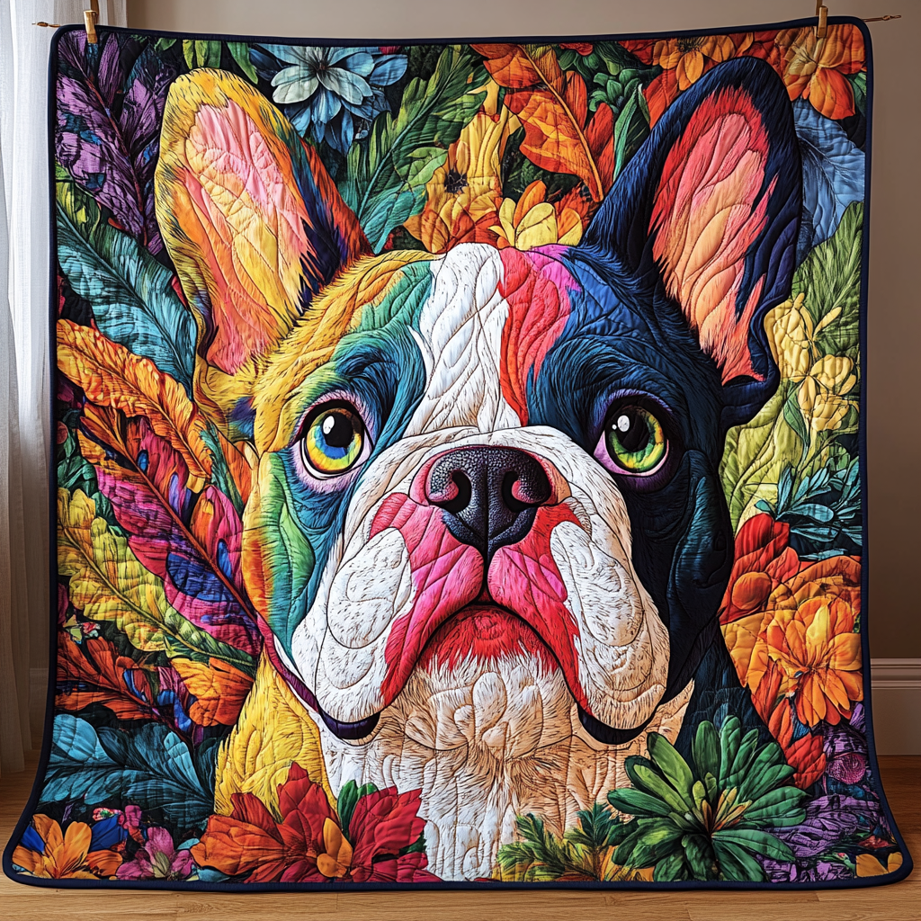 Floral Bulldog Quilted Blanket Feel the Bond of Home with Our Family-Friendly Blanket Floral Bulldog Quilted Blanket Feel the Bond of Home with Our Family-Friendly Blanket
