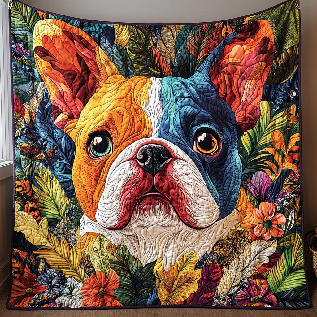 Floral Bulldog Quilted Blanket Feel the Magic of Family Time with a Blanket That Fits All Floral Bulldog Quilted Blanket Feel the Magic of Family Time with a Blanket That Fits All