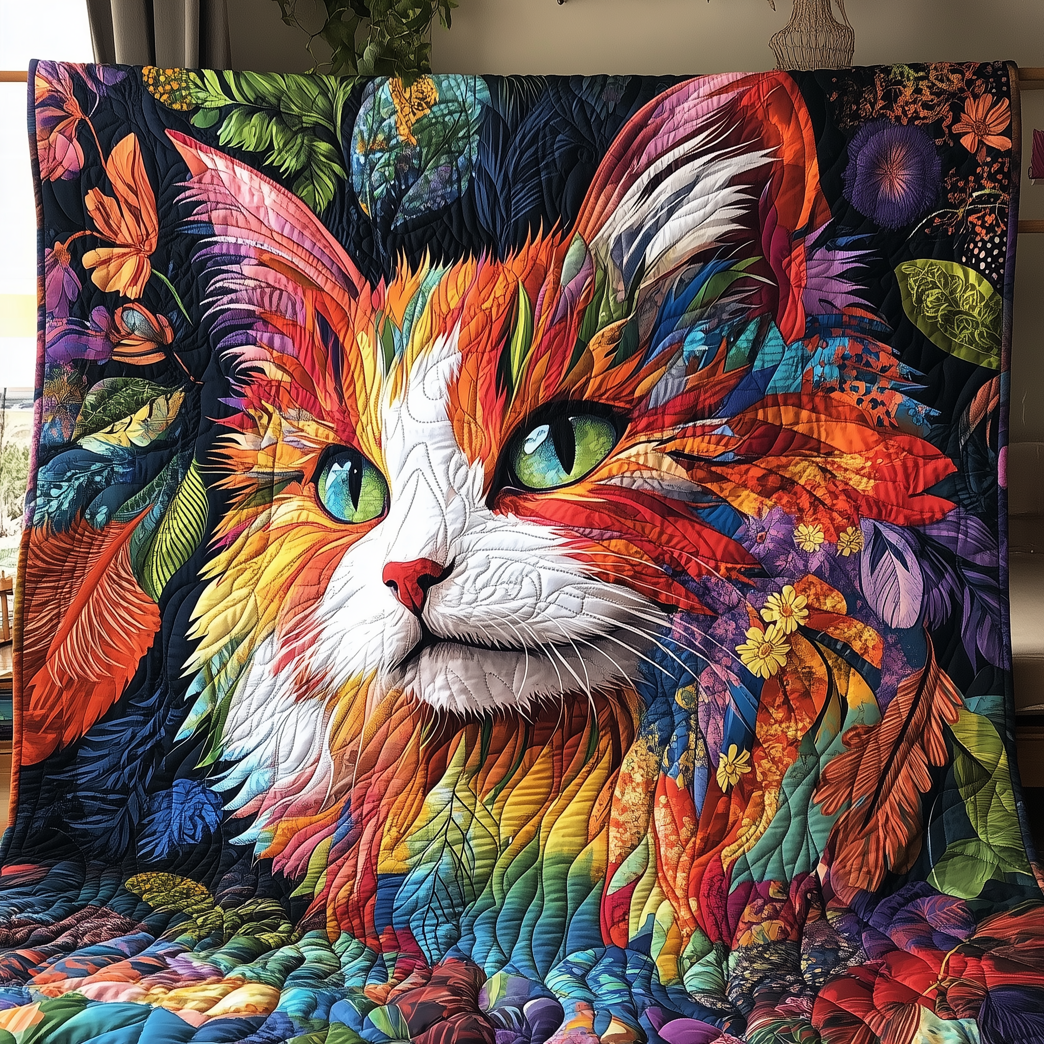 Floral Cat Quilted Blanket Feel the Magic of Family Time with a Blanket That Fits All Floral Cat Quilted Blanket Feel the Magic of Family Time with a Blanket That Fits All