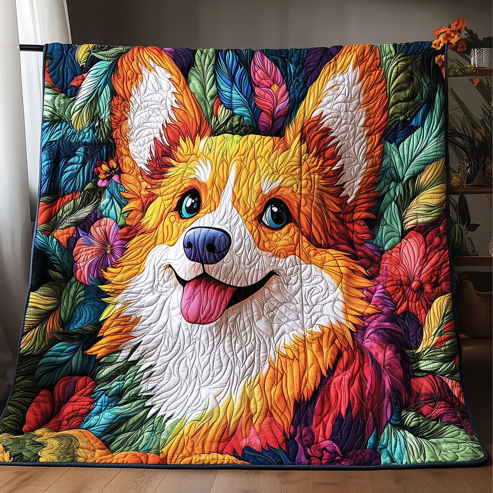 Floral Corgi Quilted Blanket Enjoy Tailored Comfort with Our Exclusive Blanket Floral Corgi Quilted Blanket Enjoy Tailored Comfort with Our Exclusive Blanket