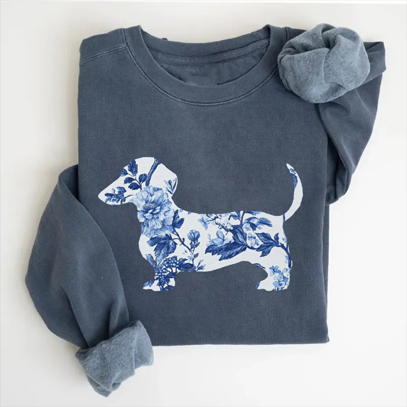 Floral Dachshund Sweatshirt Dachshund Lovers Cute Sweatshirt Mother'S Day Gifts For Grandma Floral Dachshund Sweatshirt Dachshund Lovers Cute Sweatshirt Mother'S Day Gifts For Grandma