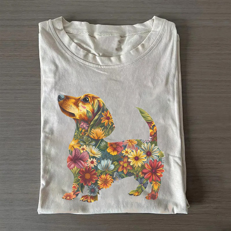 Floral Dachshund T-Shirt Funny Wiener Dog Lovers Shirt Mother Daughter Gifts Floral Dachshund T-Shirt Funny Wiener Dog Lovers Shirt Mother Daughter Gifts