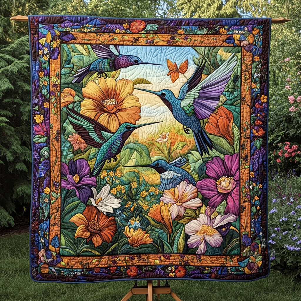 Floral Dancer Quilted Blanket Hummingbird Gifts For Mom Floral Dancer Quilted Blanket Hummingbird Gifts For Mom