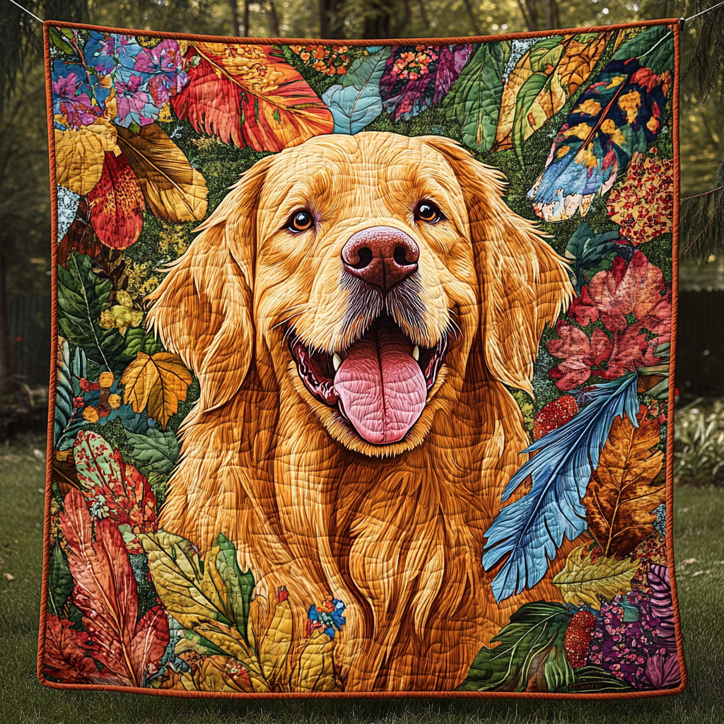 Floral Golden Retriever Quilted Blanket Enjoy Every Moment with a Blanket That Works Anywhere Floral Golden Retriever Quilted Blanket Enjoy Every Moment with a Blanket That Works Anywhere