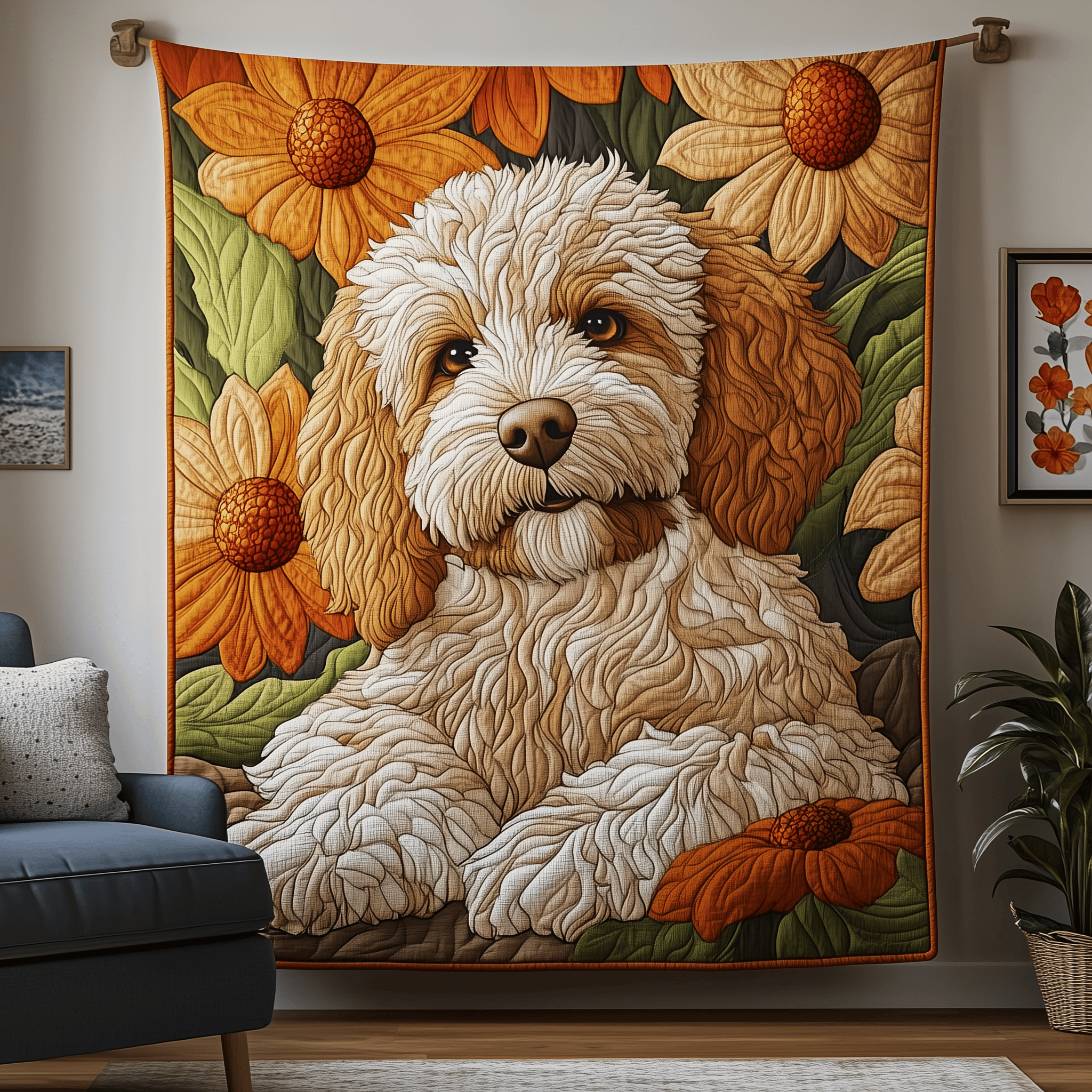 Floral Goldendoodle Quilted Blanket Enjoy Tailored Comfort with Our Exclusive Blanket Floral Goldendoodle Quilted Blanket Enjoy Tailored Comfort with Our Exclusive Blanket