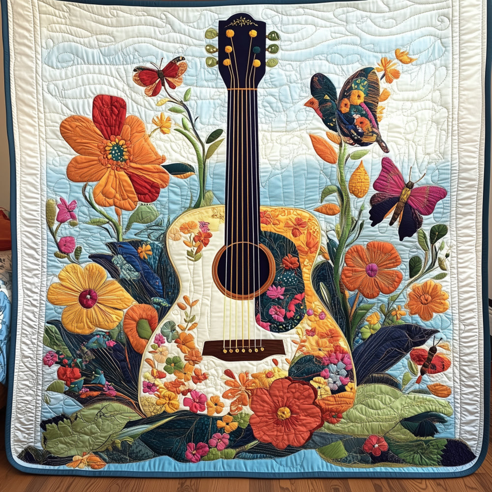 Floral Guitar Quilted Blanket Feel the Joy of Togetherness with Our Cozy Blanket Floral Guitar Quilted Blanket Feel the Joy of Togetherness with Our Cozy Blanket