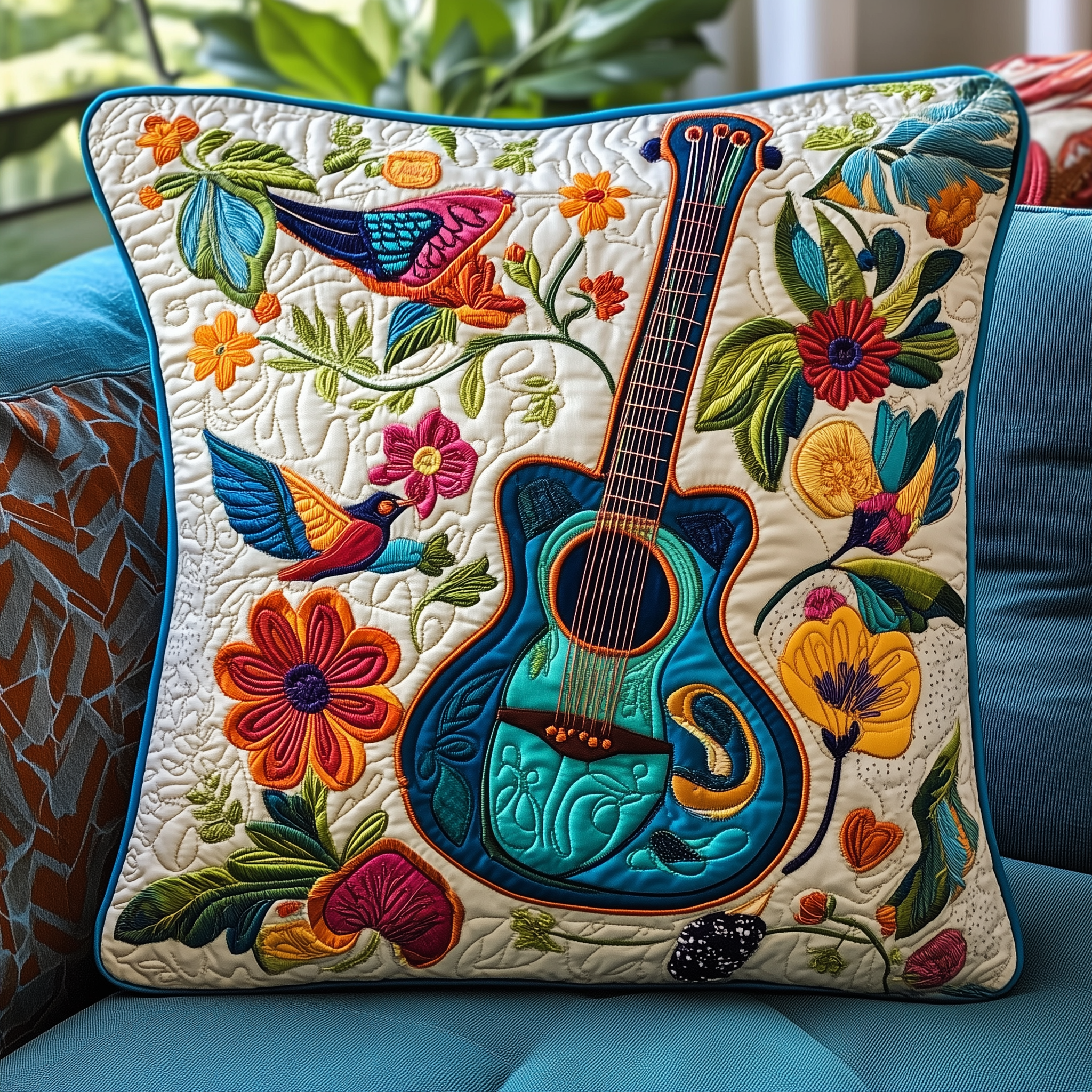 Floral Guitar Quilted Pillow Case Feel Loved Every Night with Our Pillow Cases Floral Guitar Quilted Pillow Case Feel Loved Every Night with Our Pillow Cases