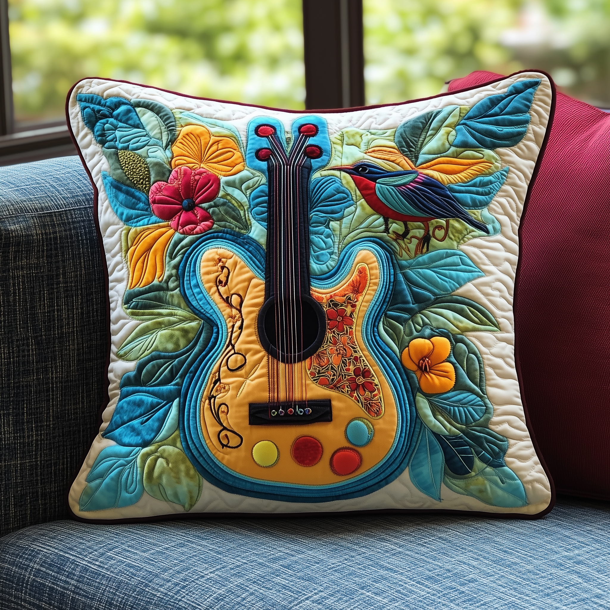 Floral Guitar Quilted Pillow Case Feel the Love of Home with Pillow Cases for the Whole Family Floral Guitar Quilted Pillow Case Feel the Love of Home with Pillow Cases for the Whole Family