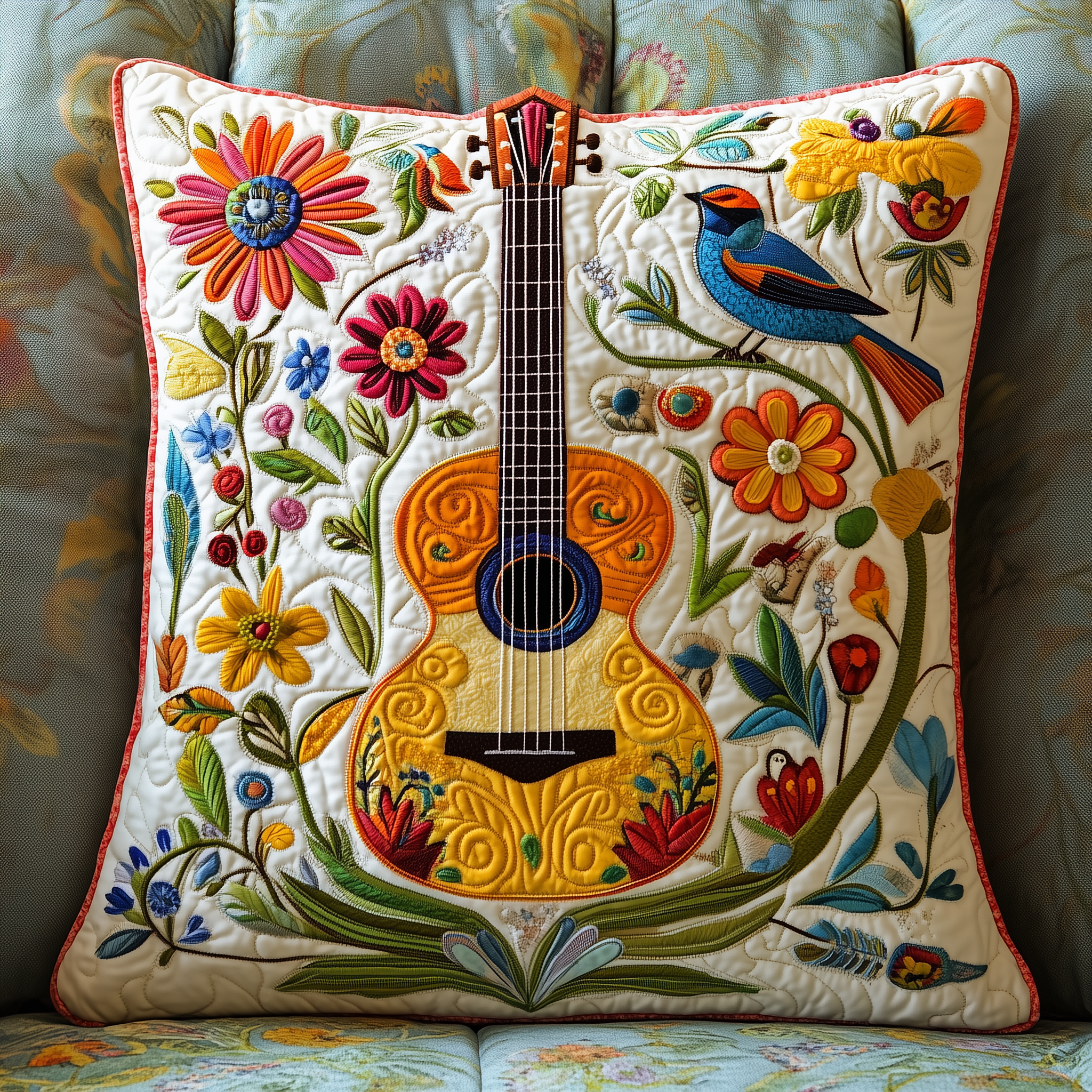 Floral Guitar Quilted Pillow Case Innovative Pillow Cases for a Better Night's Sleep Floral Guitar Quilted Pillow Case Innovative Pillow Cases for a Better Night's Sleep