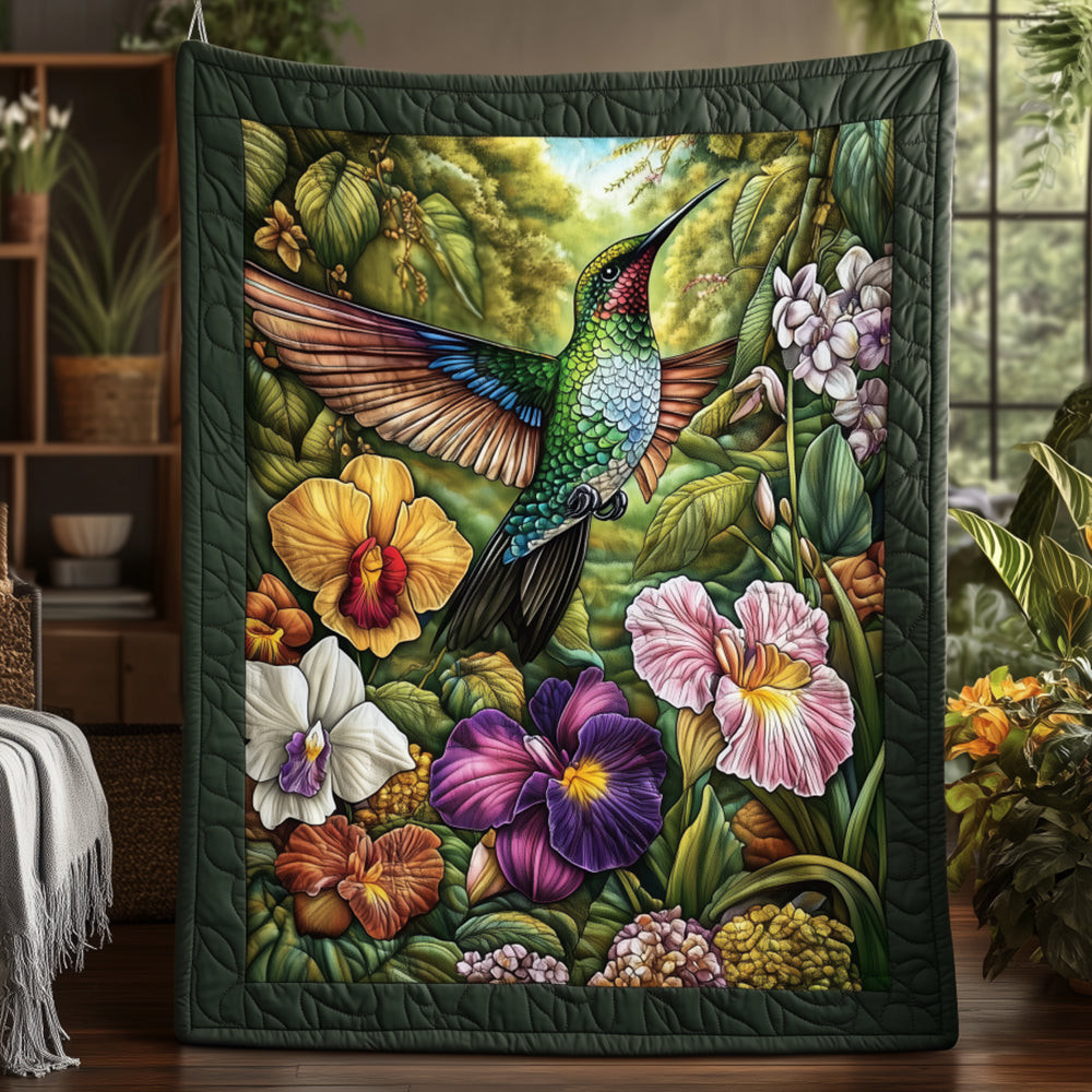 Floral Hummingbird Quilted Blanket Feel the Elegance of a Blanket That's Truly Yours Floral Hummingbird Quilted Blanket Feel the Elegance of a Blanket That's Truly Yours