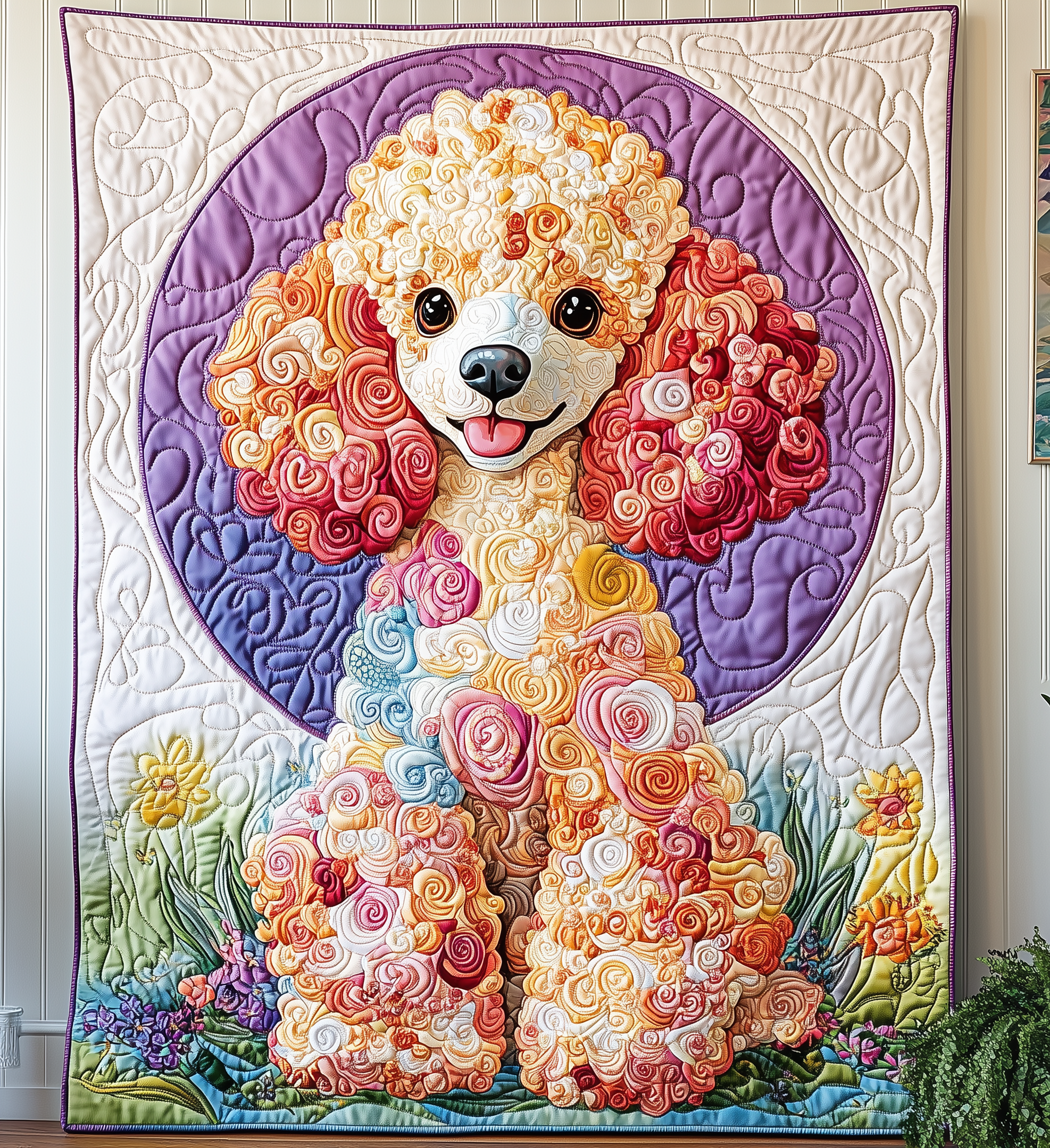 Floral Poodle Quilted Blanket Bring the Family Together with a Blanket Everyone Loves Floral Poodle Quilted Blanket Bring the Family Together with a Blanket Everyone Loves