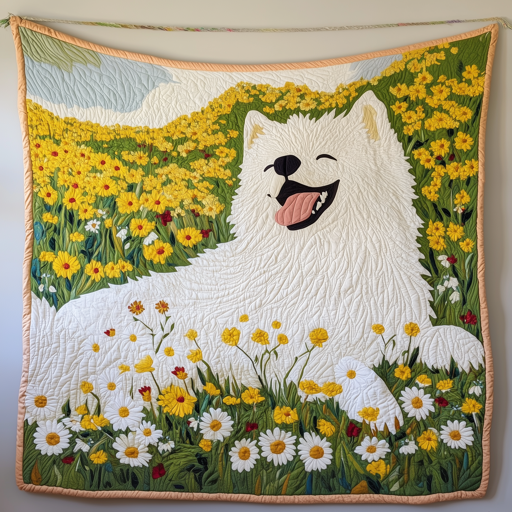 Floral Samoyed Quilted Blanket Enjoy Tailored Comfort with Our Exclusive Blanket Floral Samoyed Quilted Blanket Enjoy Tailored Comfort with Our Exclusive Blanket