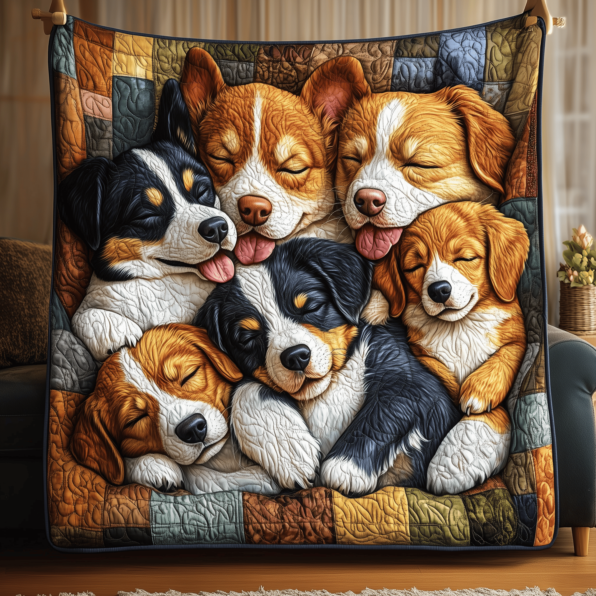 Floral Sleeping Dog Family Quilted Blanket A Blanket That Makes Family Nights Extra Special Floral Sleeping Dog Family Quilted Blanket A Blanket That Makes Family Nights Extra Special