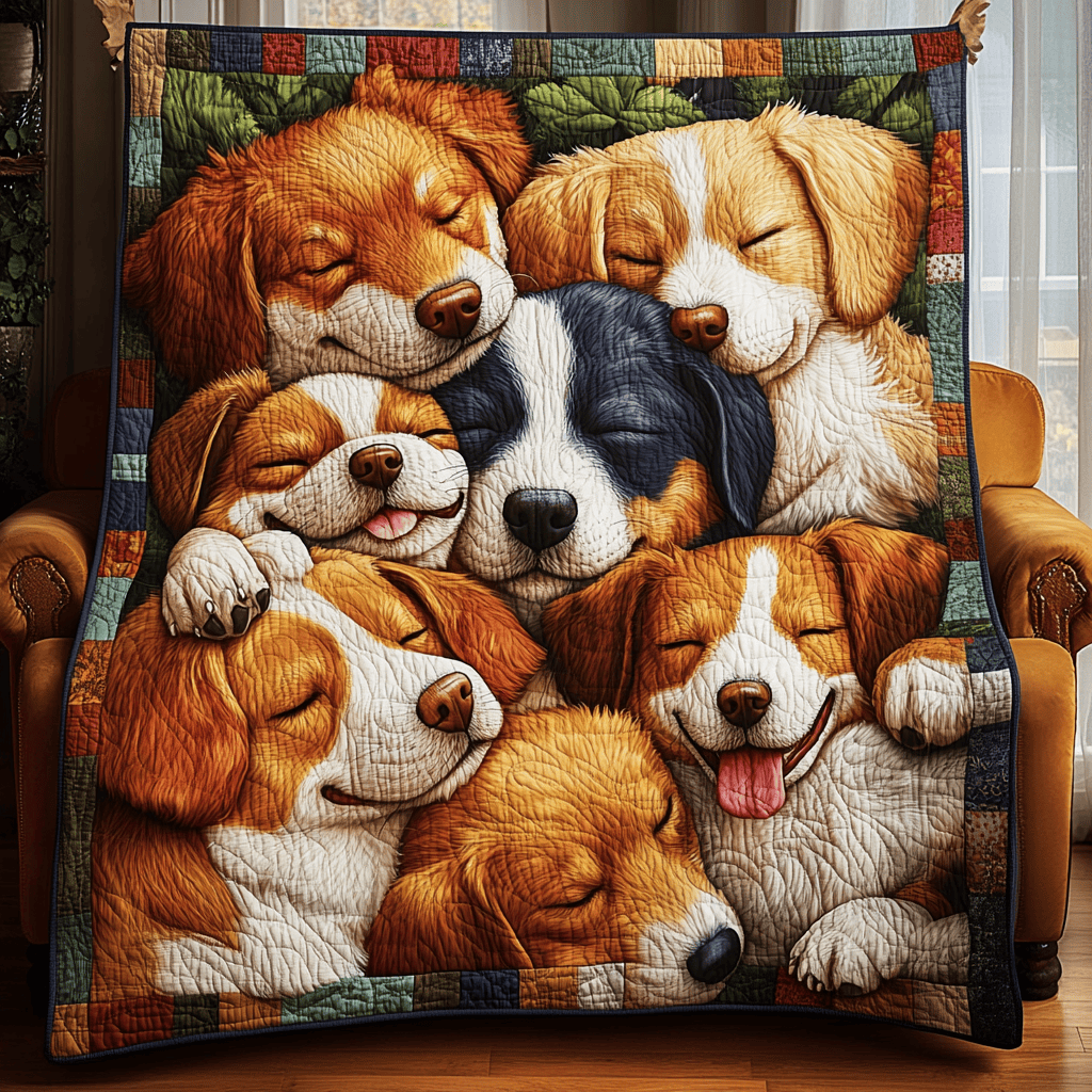 Floral Sleeping Dog Family Quilted Blanket Feel Closer to Your Loved Ones with a Shared Blanket Floral Sleeping Dog Family Quilted Blanket Feel Closer to Your Loved Ones with a Shared Blanket