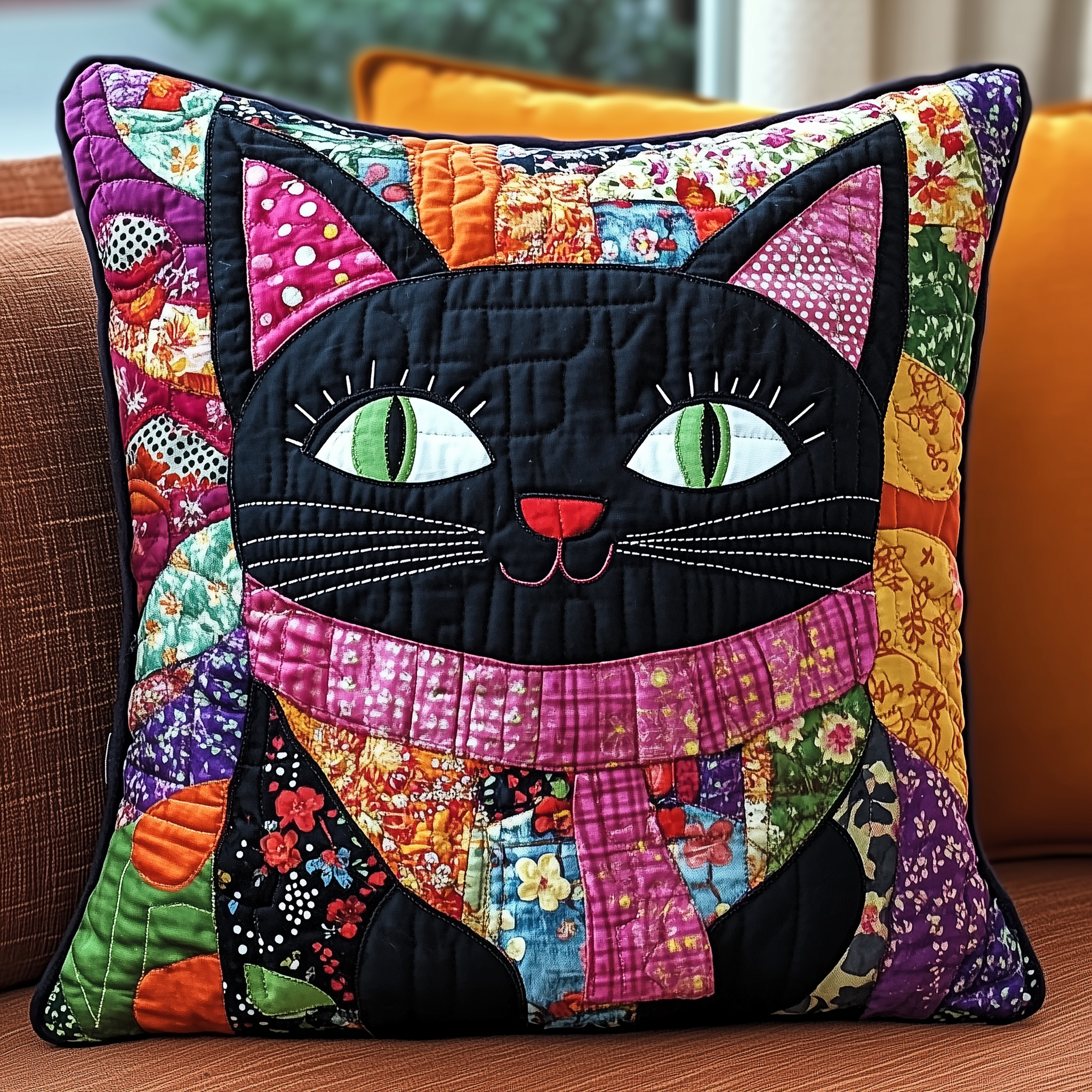 Floral Wearing Pink Cat Quilted Pillow Case A Pillow Case That Combines Fashion and Functionality Floral Wearing Pink Cat Quilted Pillow Case A Pillow Case That Combines Fashion and Functionality