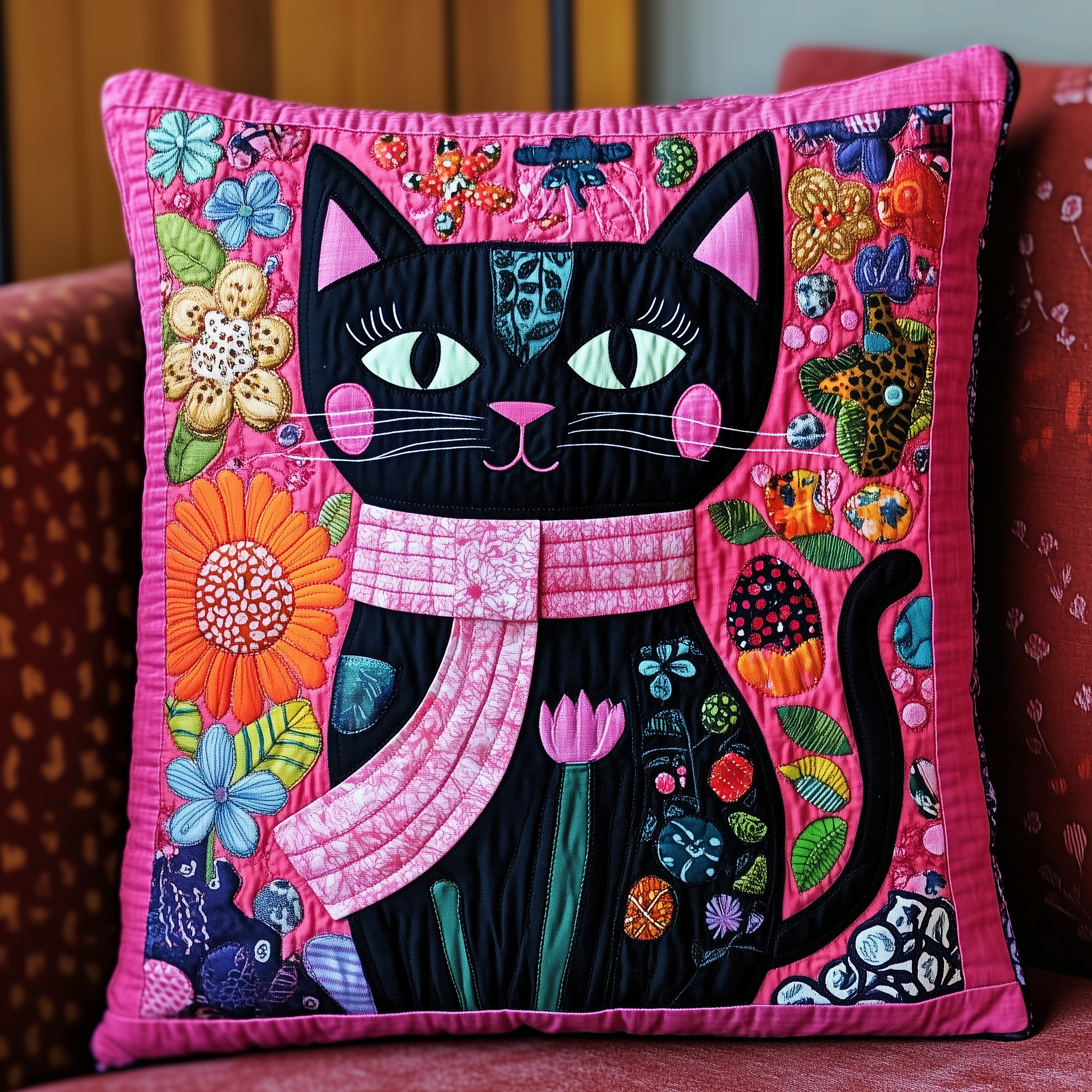 Floral Wearing Pink Cat Quilted Pillow Case A Stylish and Cozy Night Starts with the Perfect Pillow Case Floral Wearing Pink Cat Quilted Pillow Case A Stylish and Cozy Night Starts with the Perfect Pillow Case