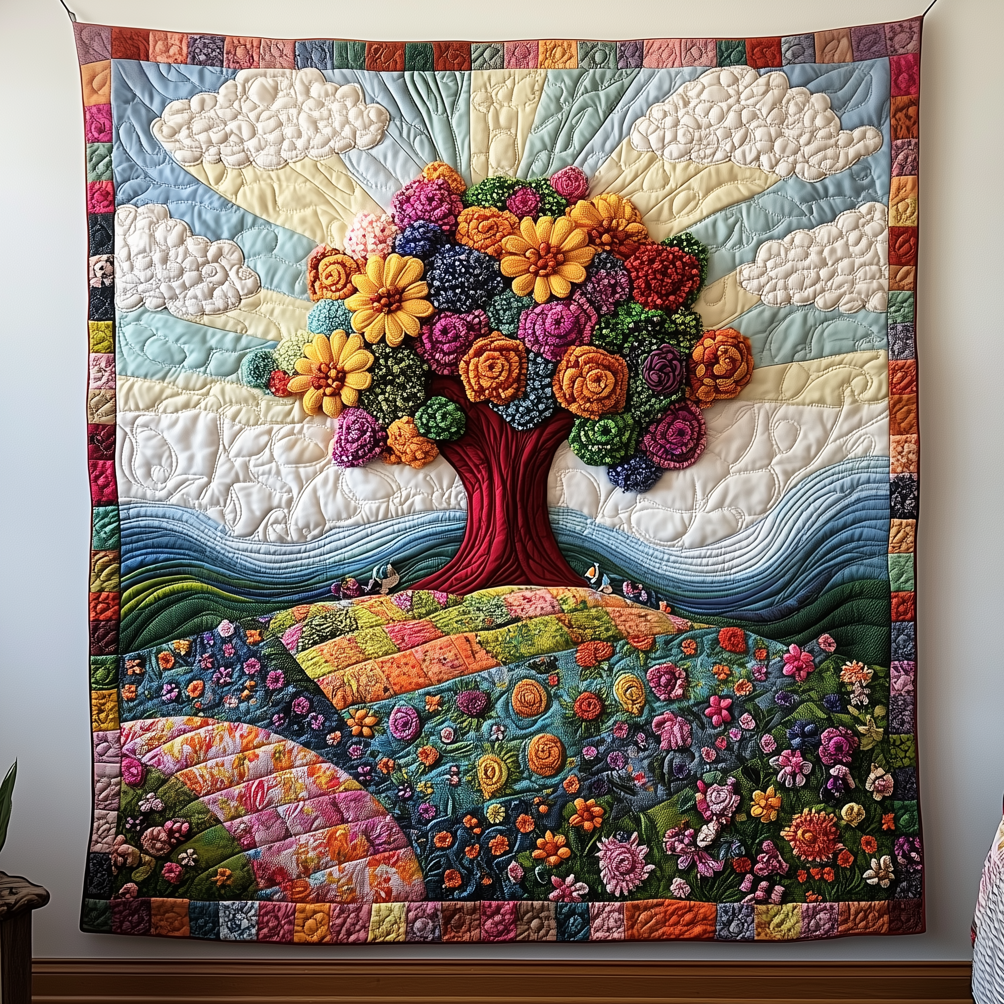 Flower Bliss Quilted Blanket Throw Blankets For Couch Presents For Flower Lovers Flower Bliss Quilted Blanket Throw Blankets For Couch Presents For Flower Lovers