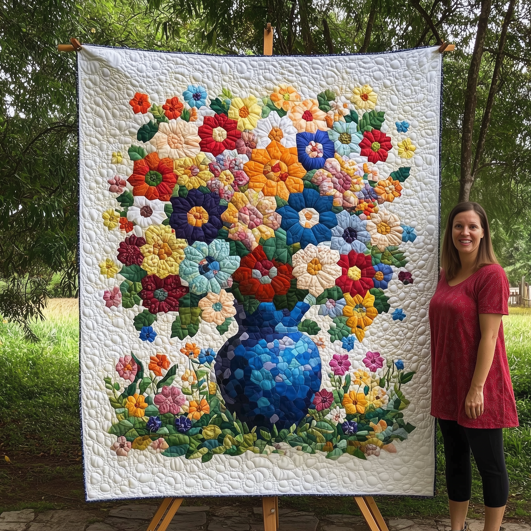 Flower Garden Quilted Blanket Best Throw Blanket Mother's In Law Gifts Mom's Day Flower Garden Quilted Blanket Best Throw Blanket Mother's In Law Gifts Mom's Day