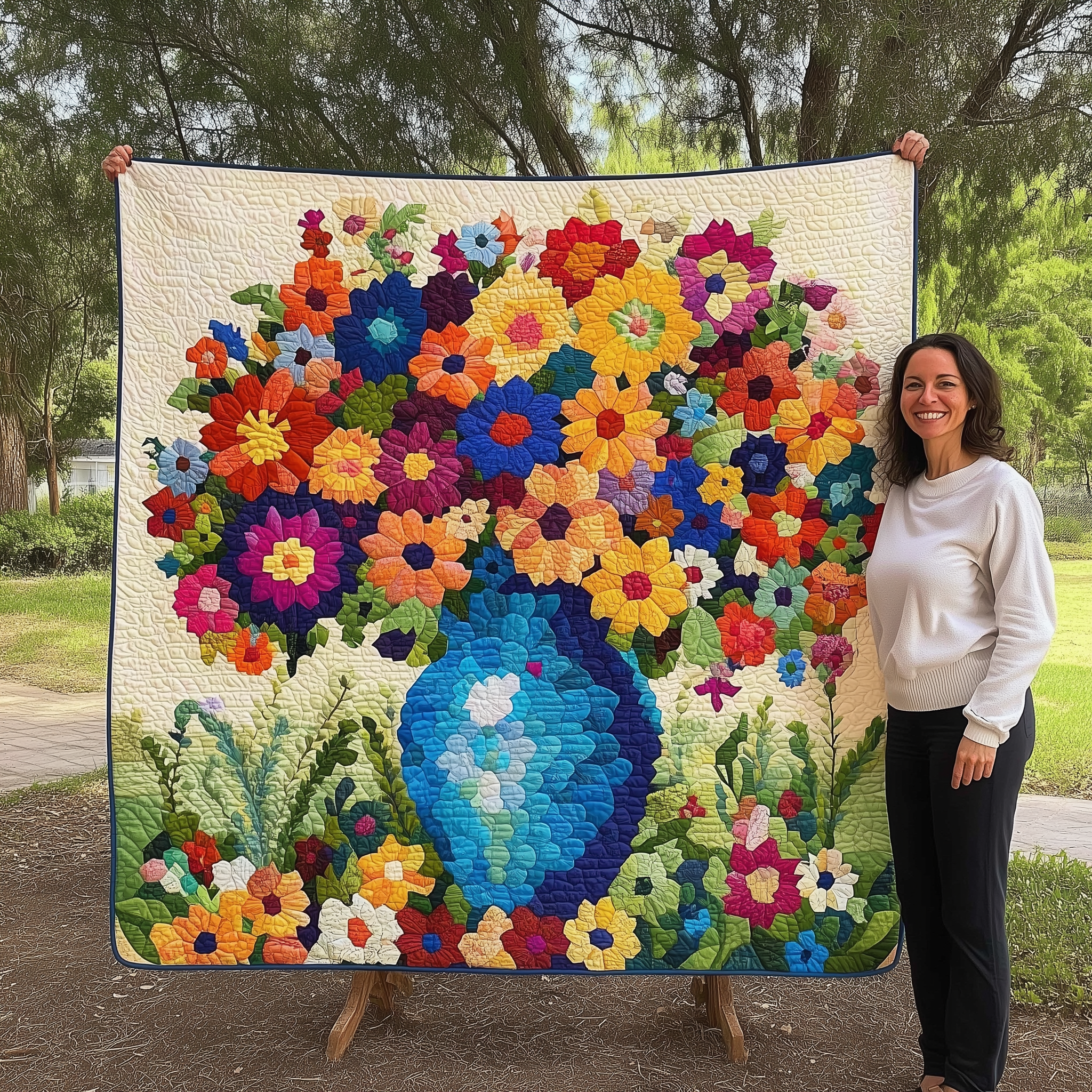 Flower Garden Quilted Blanket Best Throw Blanket Special Birthday Gifts For Mom Flower Garden Quilted Blanket Best Throw Blanket Special Birthday Gifts For Mom