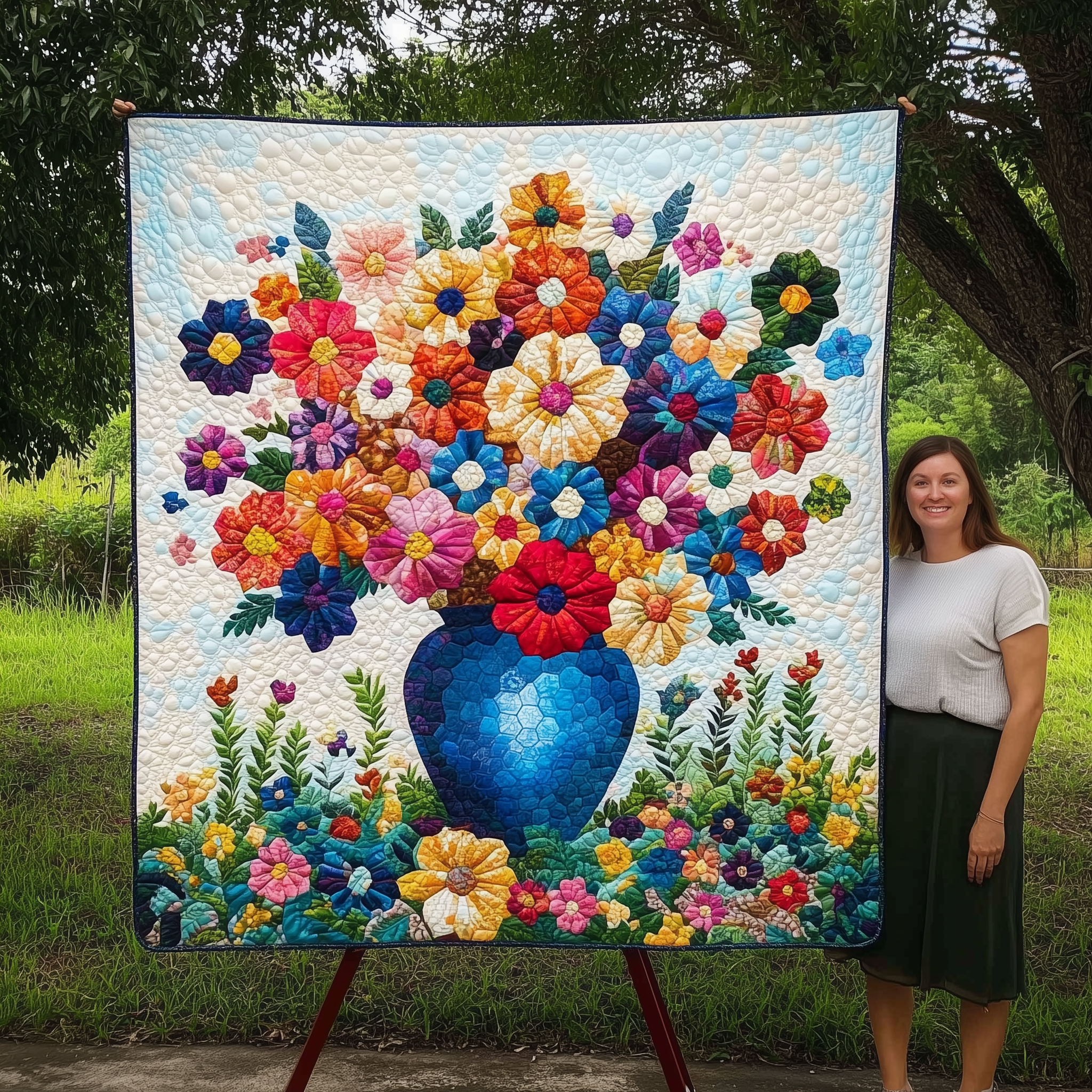 Flower Garden Quilted Blanket Best Throw Blanket Special Gifts For Him Her Flower Garden Quilted Blanket Best Throw Blanket Special Gifts For Him Her