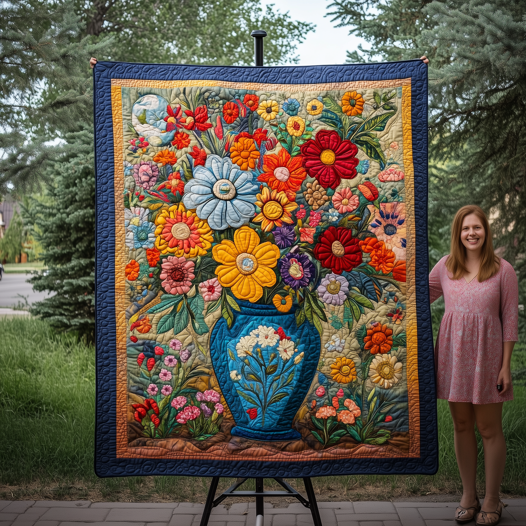 Flower Garden Quilted Blanket Best Throw Blanket Useful Gifts For Mom Flower Garden Quilted Blanket Best Throw Blanket Useful Gifts For Mom