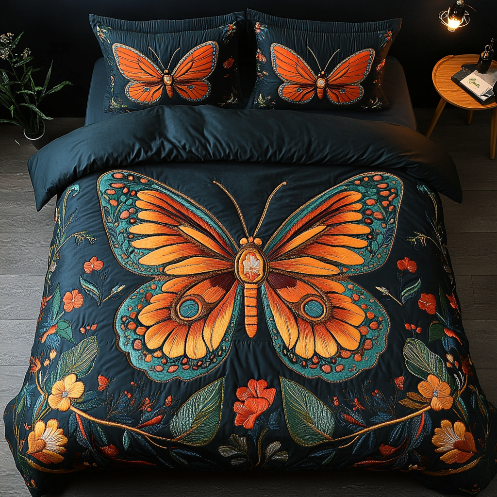 Flutter Grace Quilted Bedding Set Butterfly Gift Ideas For Her Flutter Grace Quilted Bedding Set Butterfly Gift Ideas For Her