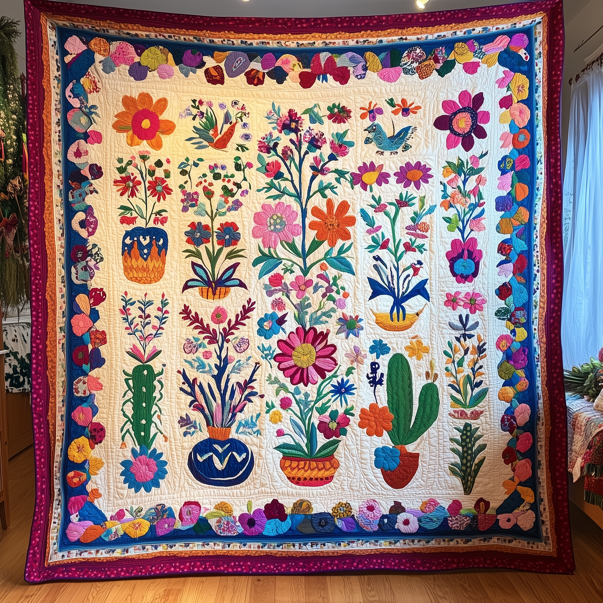 Four-Seasons Eternal Blossoms Quilted Blanket Create Warm Memories with Our Blanket for All Ages Four-Seasons Eternal Blossoms Quilted Blanket Create Warm Memories with Our Blanket for All Ages