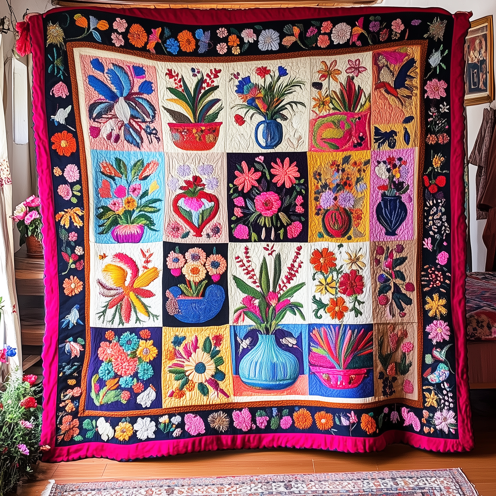 Four-Seasons Eternal Blossoms Quilted Blanket Feel Closer to Your Loved Ones with a Shared Blanket Four-Seasons Eternal Blossoms Quilted Blanket Feel Closer to Your Loved Ones with a Shared Blanket