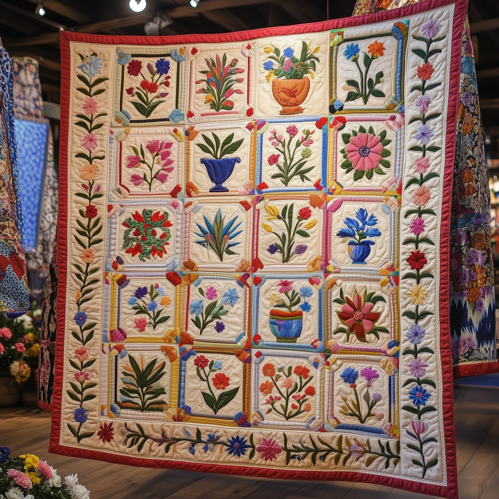 Four-Seasons Eternal Blossoms Quilted Blanket Feel the Bond of Home with Our Family-Friendly Blanket Four-Seasons Eternal Blossoms Quilted Blanket Feel the Bond of Home with Our Family-Friendly Blanket