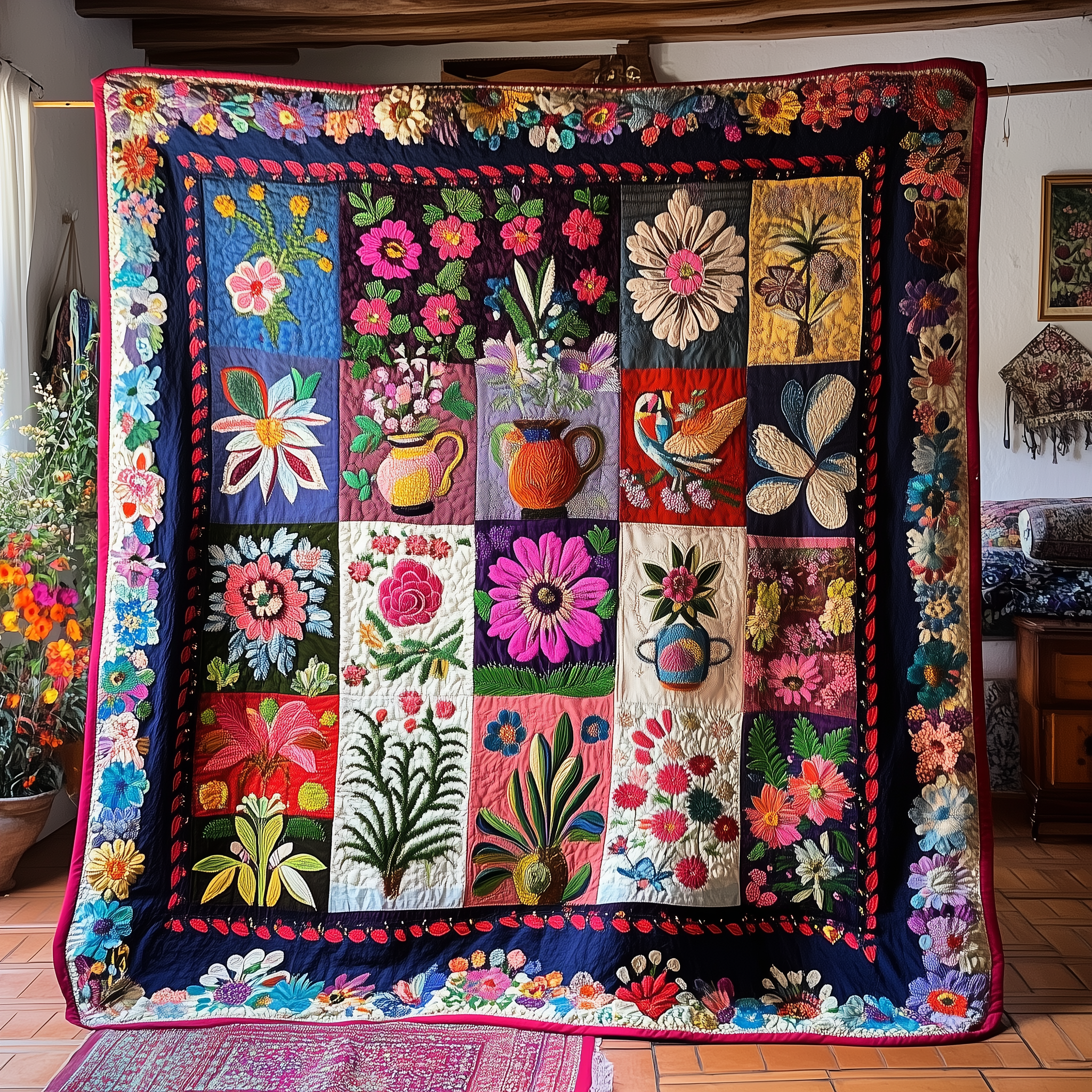 Four-Seasons Eternal Blossoms Quilted Blanket Feel the Joy of Togetherness with Our Cozy Blanket Four-Seasons Eternal Blossoms Quilted Blanket Feel the Joy of Togetherness with Our Cozy Blanket