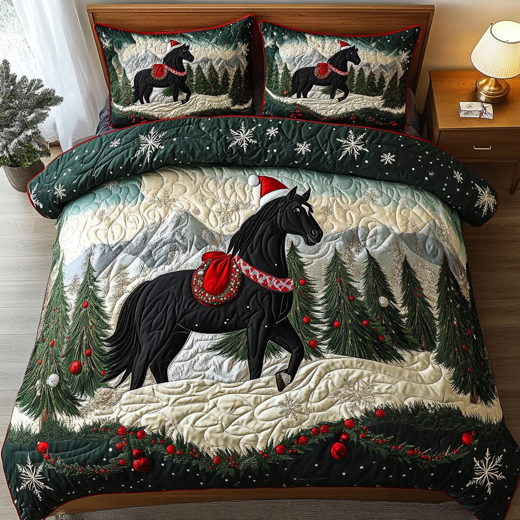 Freedom Mane Quilted Bedding Set Gifts For Horse Racing Fans Freedom Mane Quilted Bedding Set Gifts For Horse Racing Fans