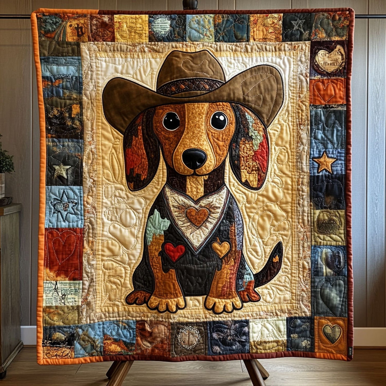Frontier Pup Dreams Quilted Blanket Presents For Cow Lovers Frontier Pup Dreams Quilted Blanket Presents For Cow Lovers