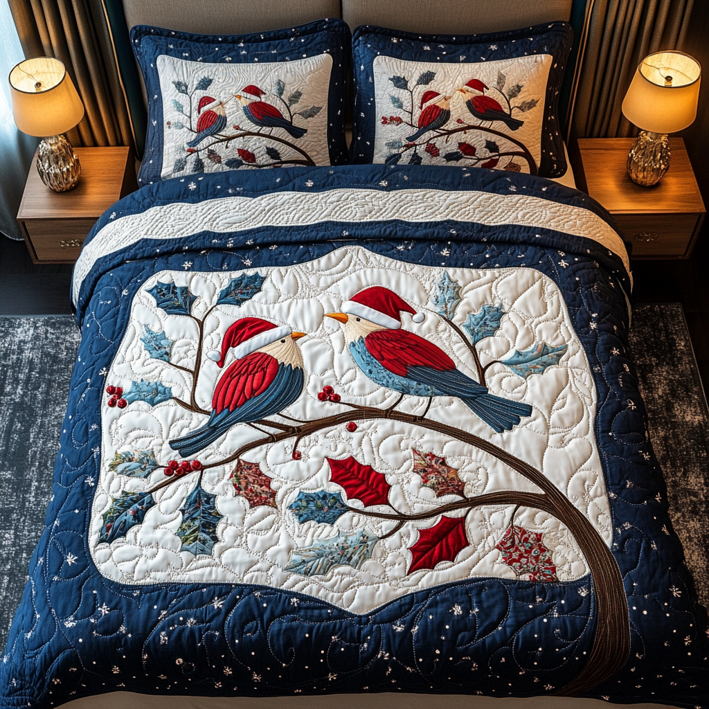 Frost Perch Quilted Bedding Set Bird Gifts For Bird Lovers Frost Perch Quilted Bedding Set Bird Gifts For Bird Lovers