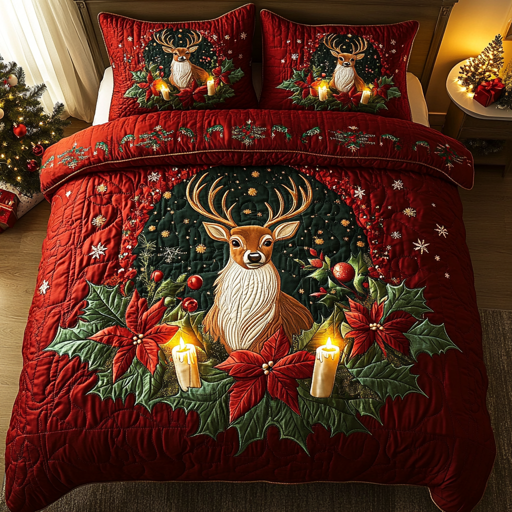 Frosted Doe Quilted Bedding Set Gifts For Deer Hunters Frosted Doe Quilted Bedding Set Gifts For Deer Hunters