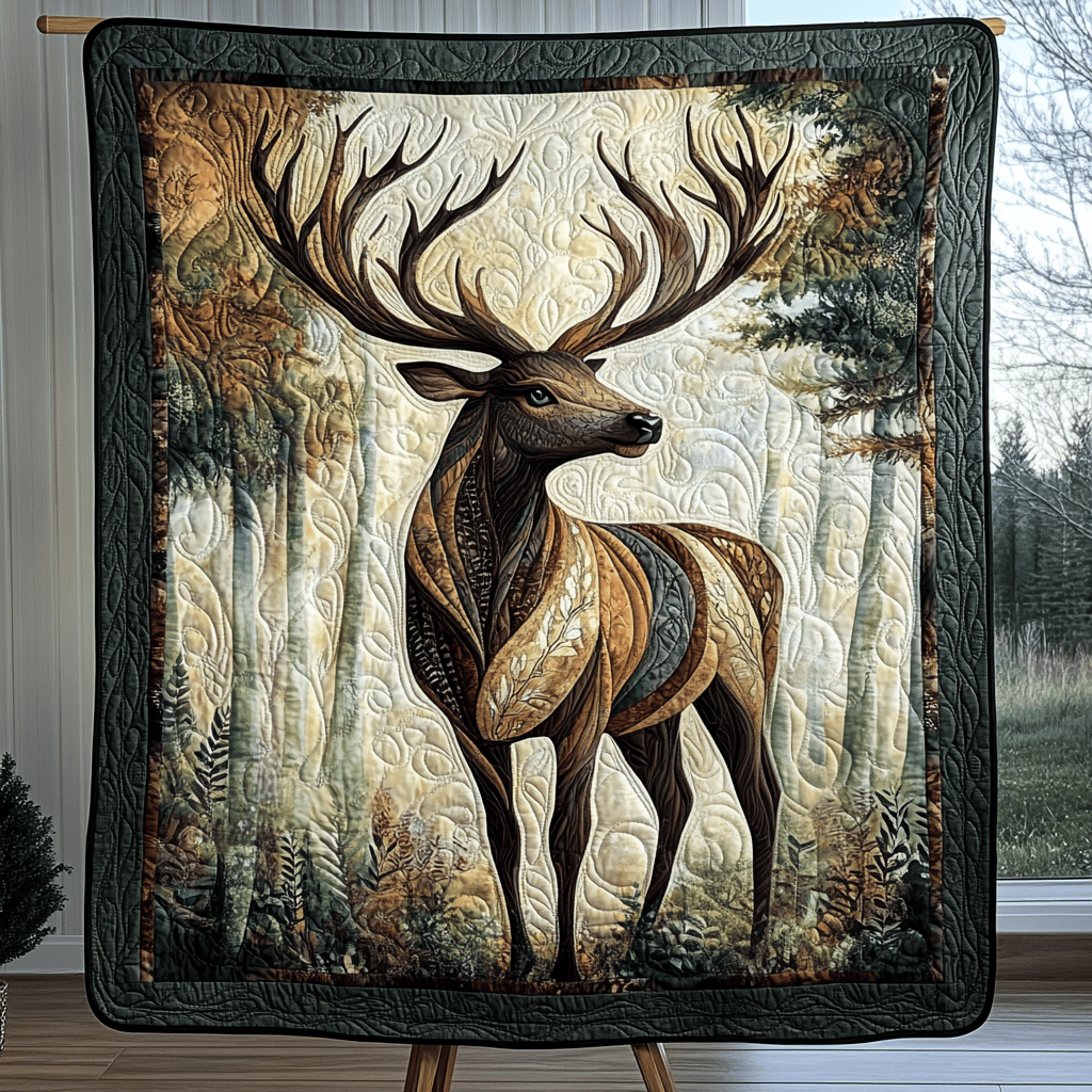 Frosted Hooves Quilted Blanket Deer Christmas Decor Frosted Hooves Quilted Blanket Deer Christmas Decor