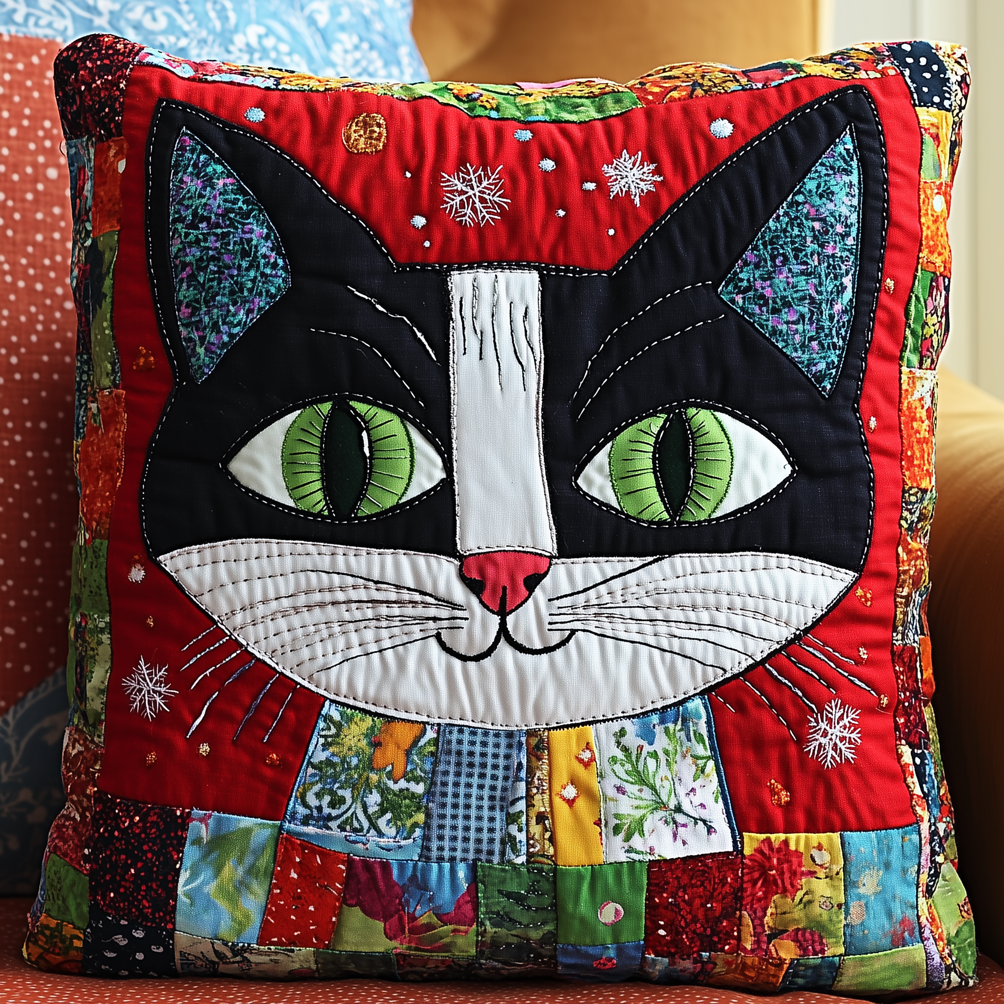 Frosty Whiskers Cat Quilted Pillow Case A Pillow Case That Fits Every Family Member's Needs Frosty Whiskers Cat Quilted Pillow Case A Pillow Case That Fits Every Family Member's Needs