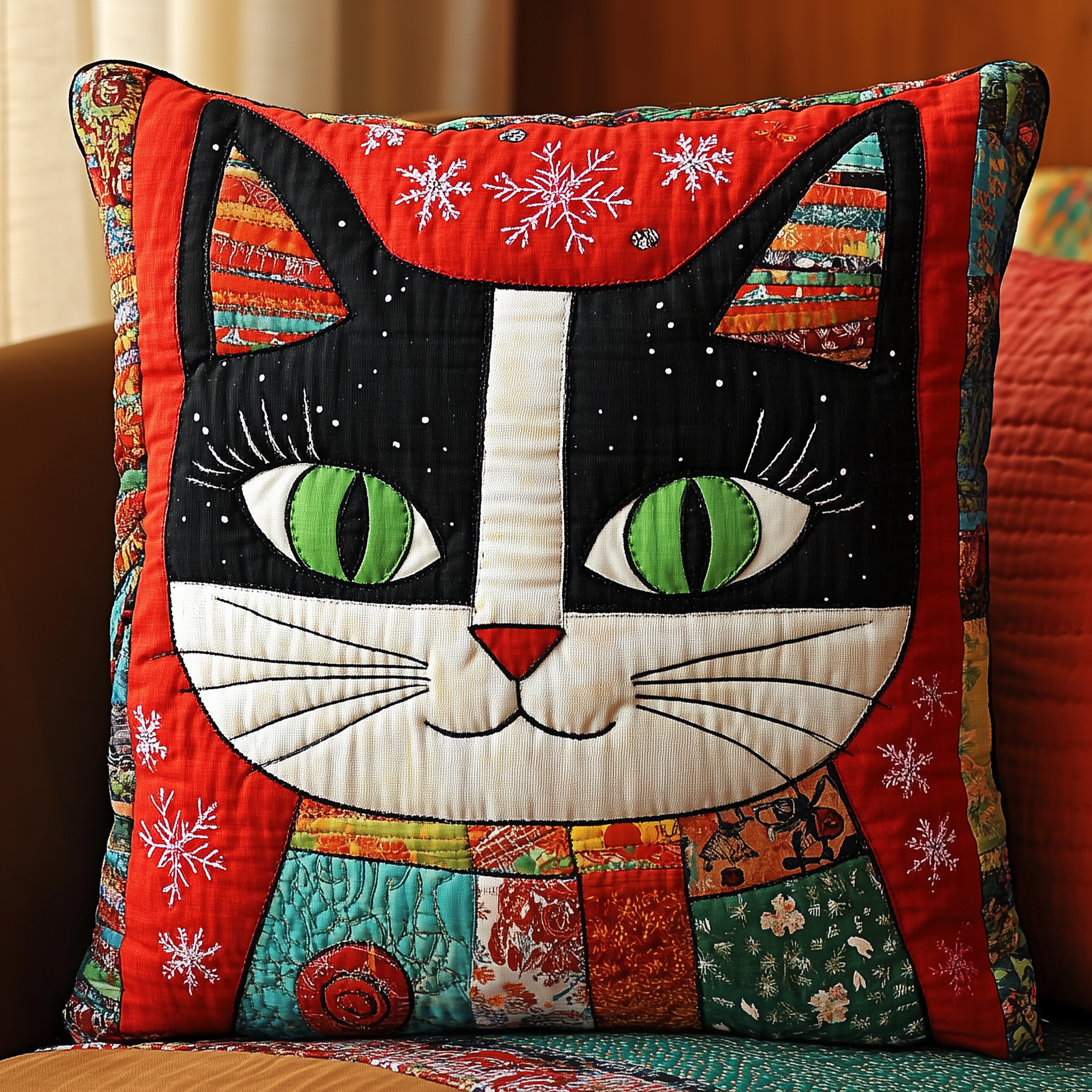Frosty Whiskers Cat Quilted Pillow Case Feel the Love of Home with Pillow Cases for the Whole Family Frosty Whiskers Cat Quilted Pillow Case Feel the Love of Home with Pillow Cases for the Whole Family