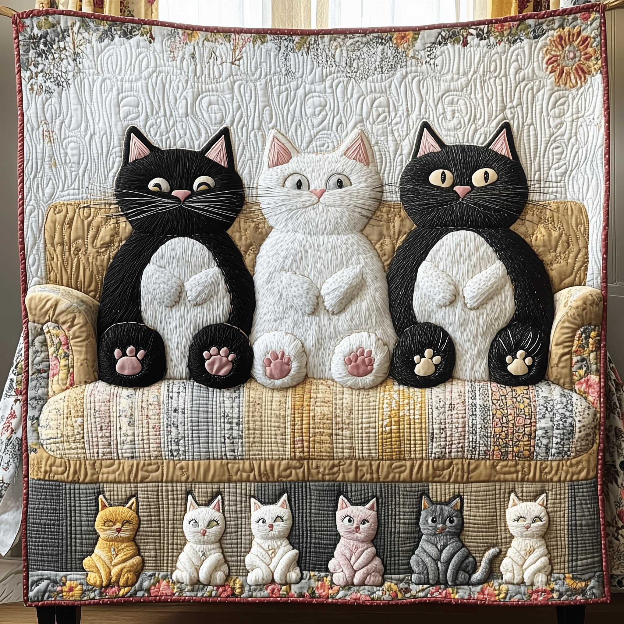 Funky Cat Quilted Blanket Experience the Ultimate in Custom Comfort Funky Cat Quilted Blanket Experience the Ultimate in Custom Comfort
