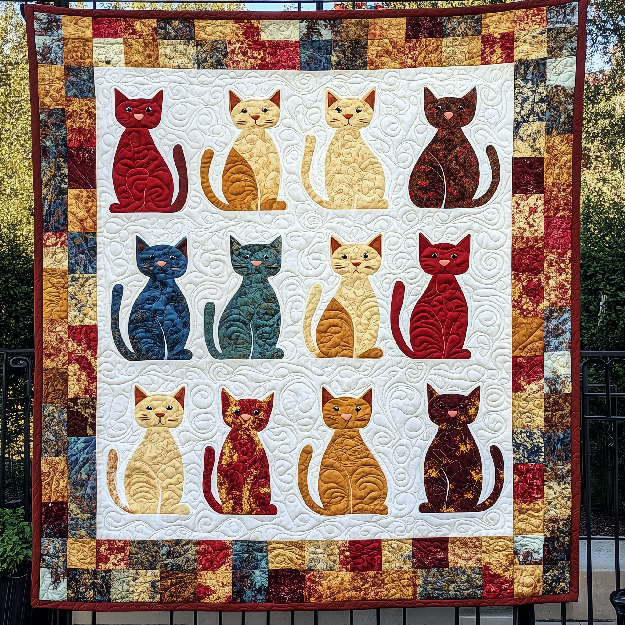 Funky Cat Quilted Blanket Feel the Elegance of a Blanket That's Truly Yours Funky Cat Quilted Blanket Feel the Elegance of a Blanket That's Truly Yours