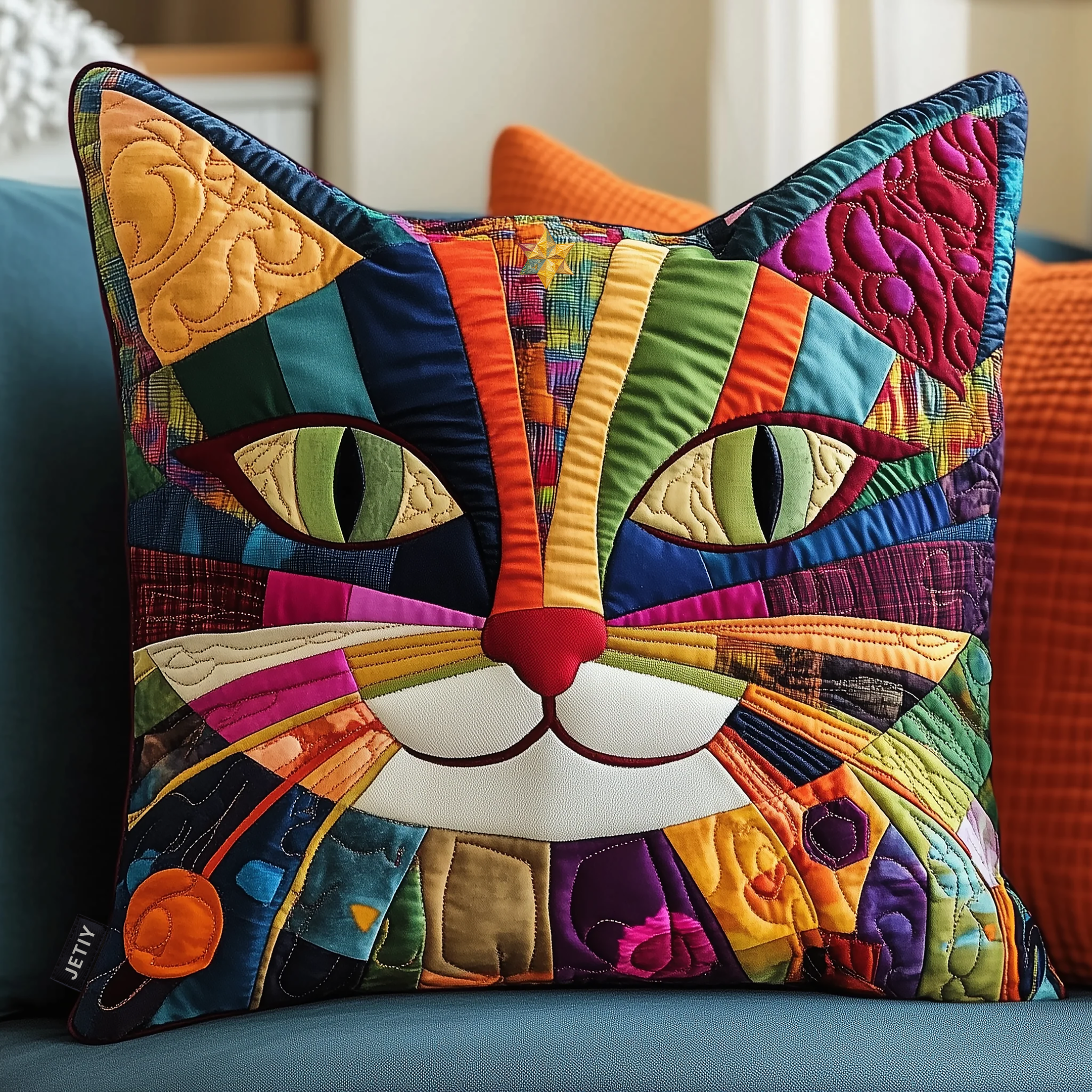 Funky Cat Quilted Pillow Case Feel the Comfort of Home with a Luxurious Pillow Case Funky Cat Quilted Pillow Case Feel the Comfort of Home with a Luxurious Pillow Case