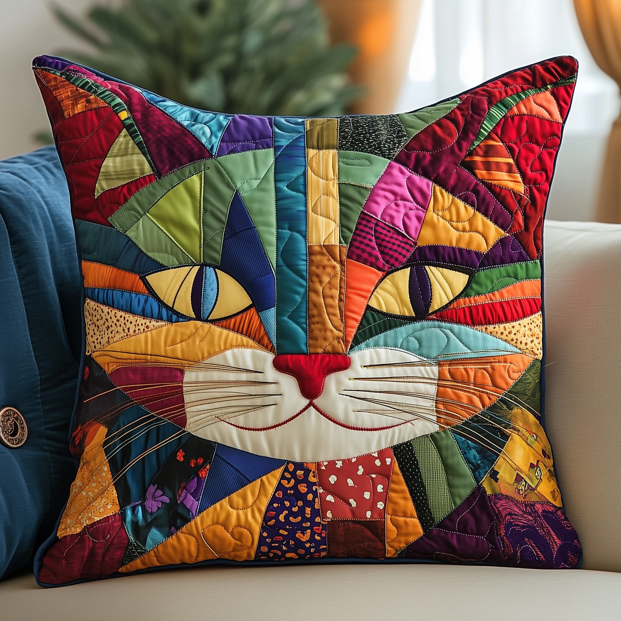 Funky Cat Quilted Pillow Case Feel the Cool Touch of Satin Pillow Cases Funky Cat Quilted Pillow Case Feel the Cool Touch of Satin Pillow Cases