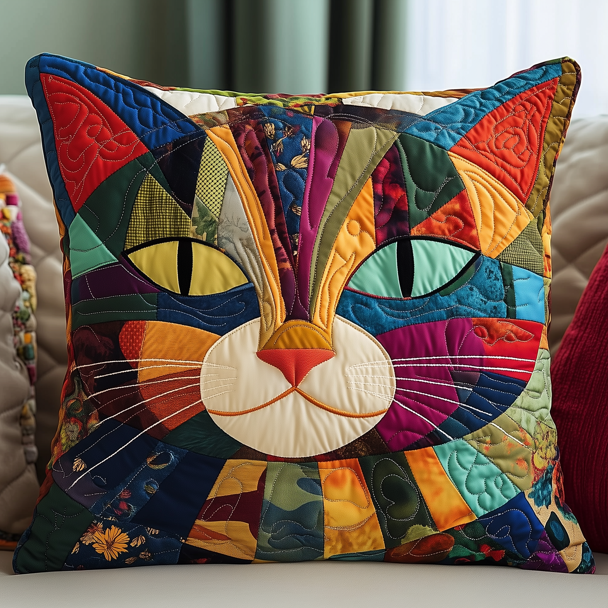 Funky Cat Quilted Pillow Case Relax and Sleep Better with a Premium Pillow Case Funky Cat Quilted Pillow Case Relax and Sleep Better with a Premium Pillow Case