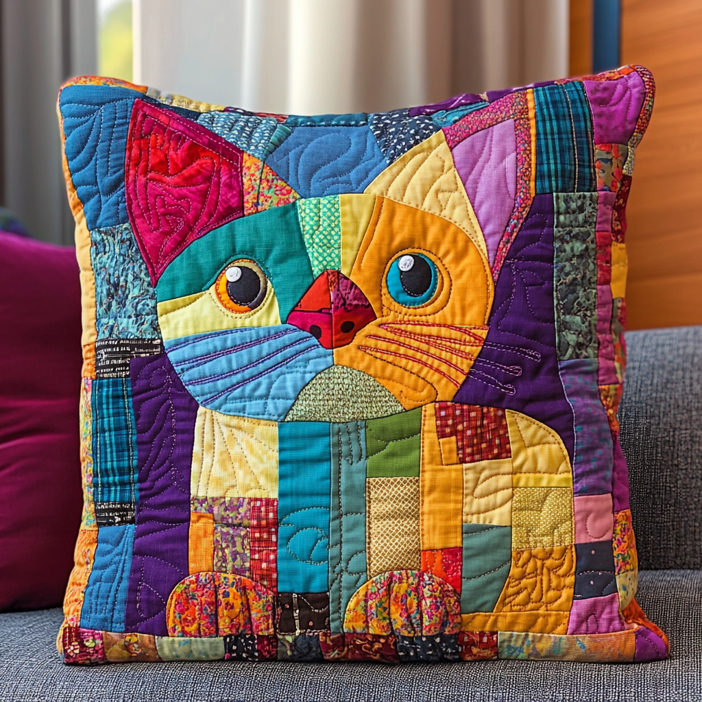 Funky Cat Quilted Pillow Case Silky Smooth Pillow Cases for a Luxurious Night Funky Cat Quilted Pillow Case Silky Smooth Pillow Cases for a Luxurious Night
