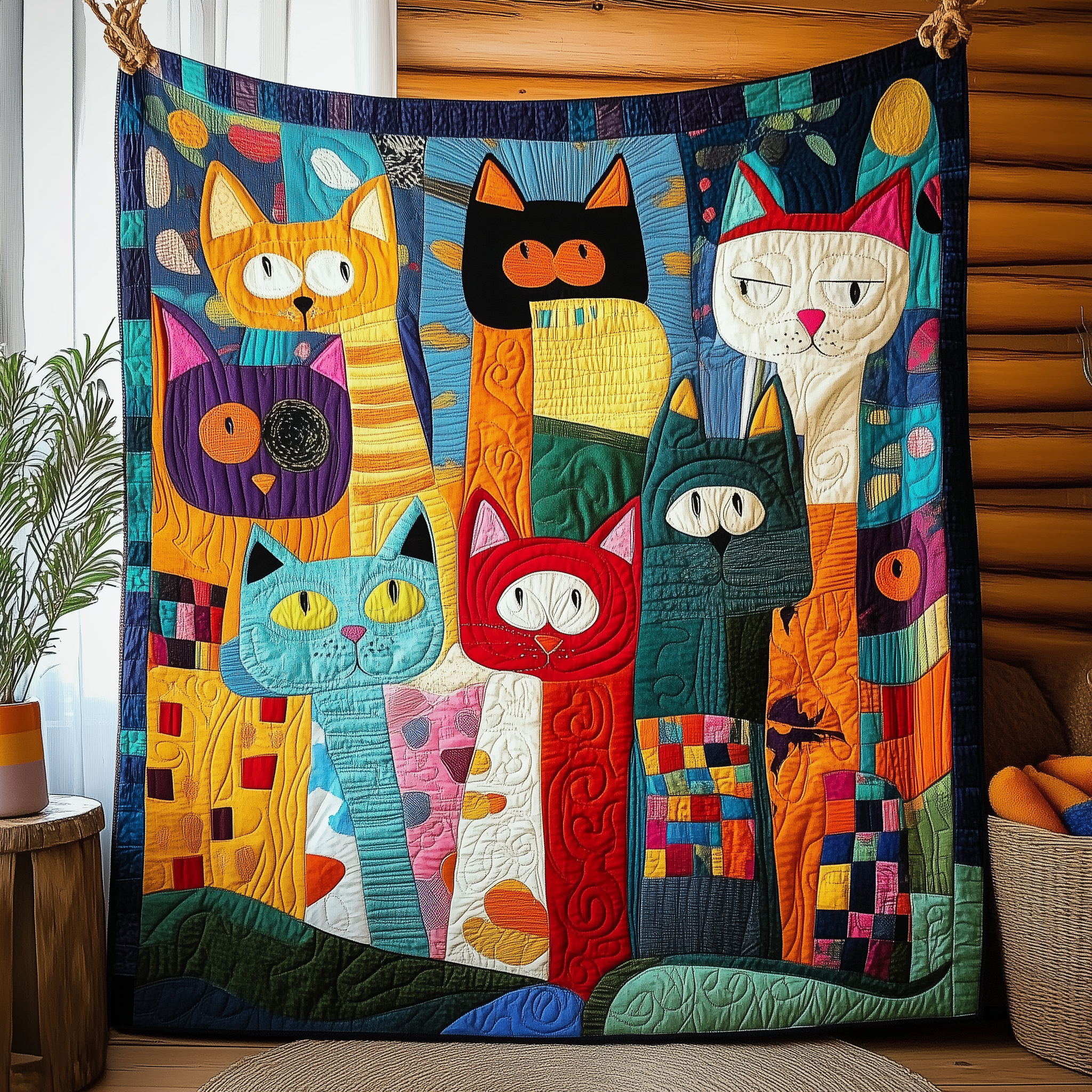 Funky Cats Quilted Blanket Throw Blankets For Couch Best Cat Gifts Funky Cats Quilted Blanket Throw Blankets For Couch Best Cat Gifts