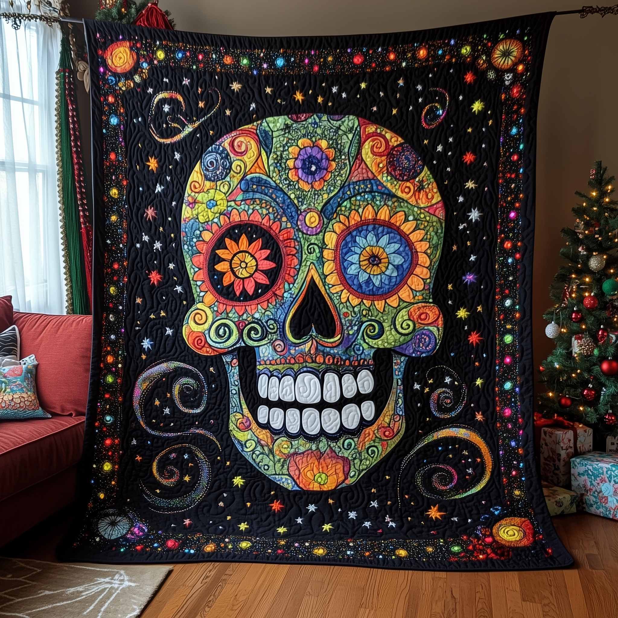 Galaxy Skull Quilted Blanket Feel the Bond of Home with Our Family-Friendly Blanket Galaxy Skull Quilted Blanket Feel the Bond of Home with Our Family-Friendly Blanket