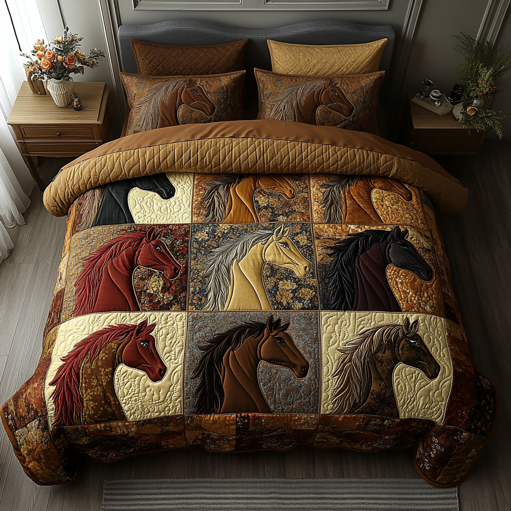 Galloping Grace Quilted Bedding Set Gifts For Horse Lovers Galloping Grace Quilted Bedding Set Gifts For Horse Lovers