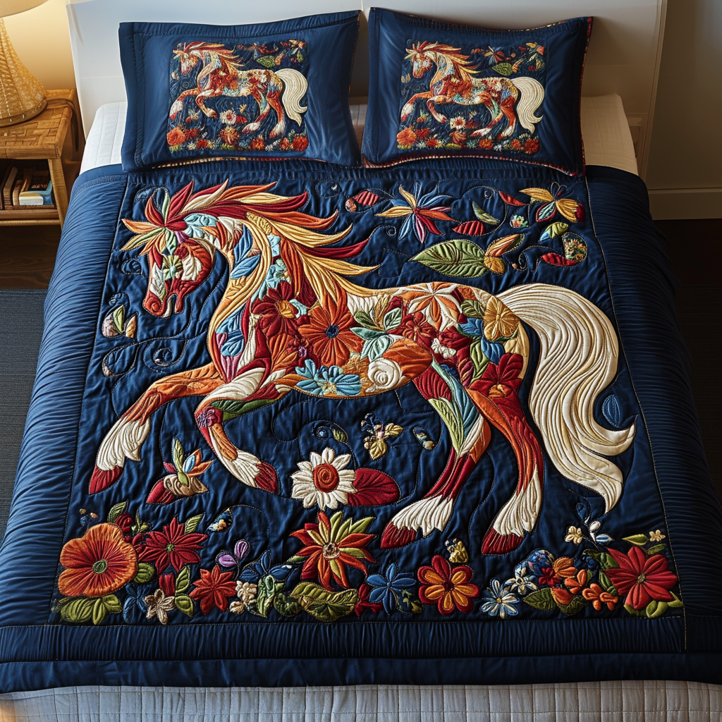 Garden Gallop Quilted Bedding Set Gifts For Horse Lovers Garden Gallop Quilted Bedding Set Gifts For Horse Lovers