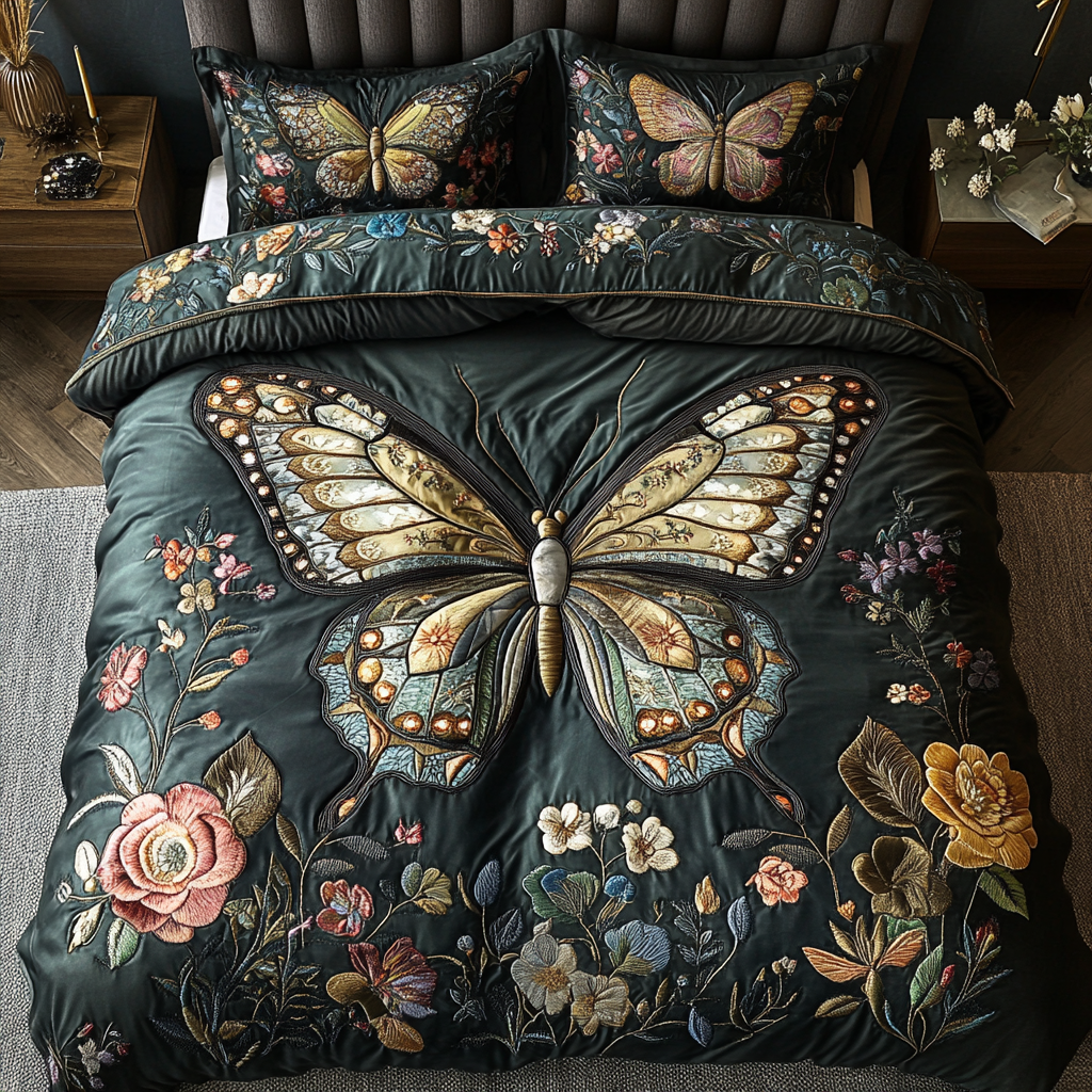 Garden Whisper Quilted Bedding Set Best Butterfly Gifts Garden Whisper Quilted Bedding Set Best Butterfly Gifts